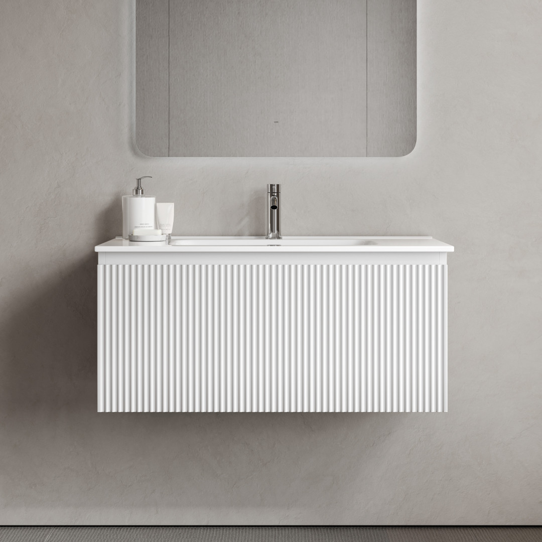 Тумба под раковину Sancos Сноб Р 1.0 (Snob R 1.0) SNR1.090W 90x45x40 белый матовый (bianco)