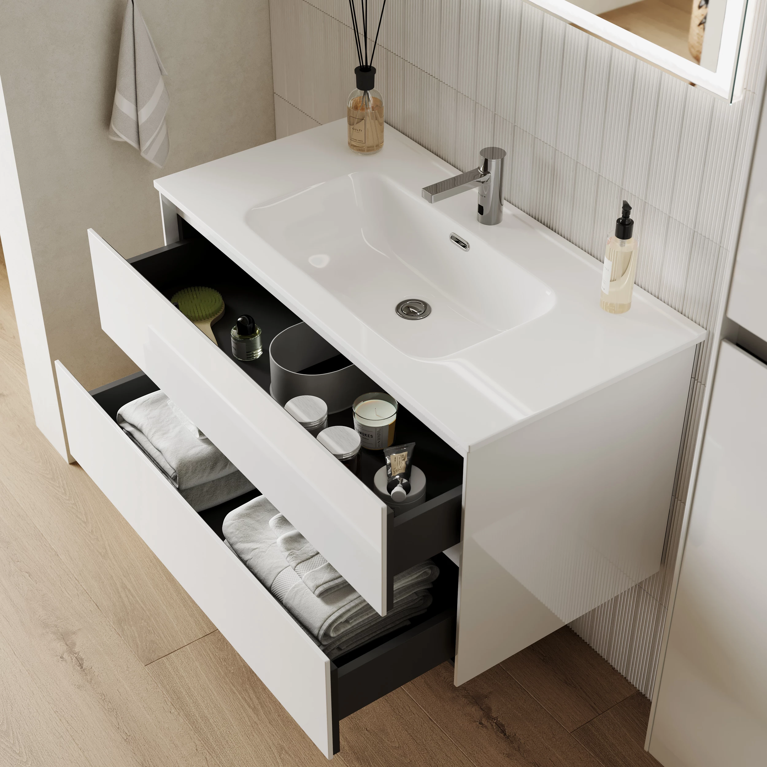 Тумба под раковину Sancos Сто (Cento) CN60W 60x45x50 белый глянцевый - фото 5
