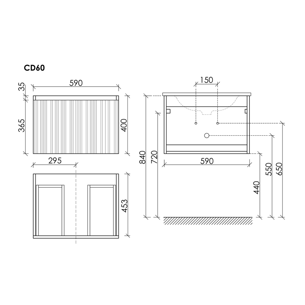 Тумба под раковину Sancos Код (Code) CD60GB 60x45x40 серо-бежевый - фото 5