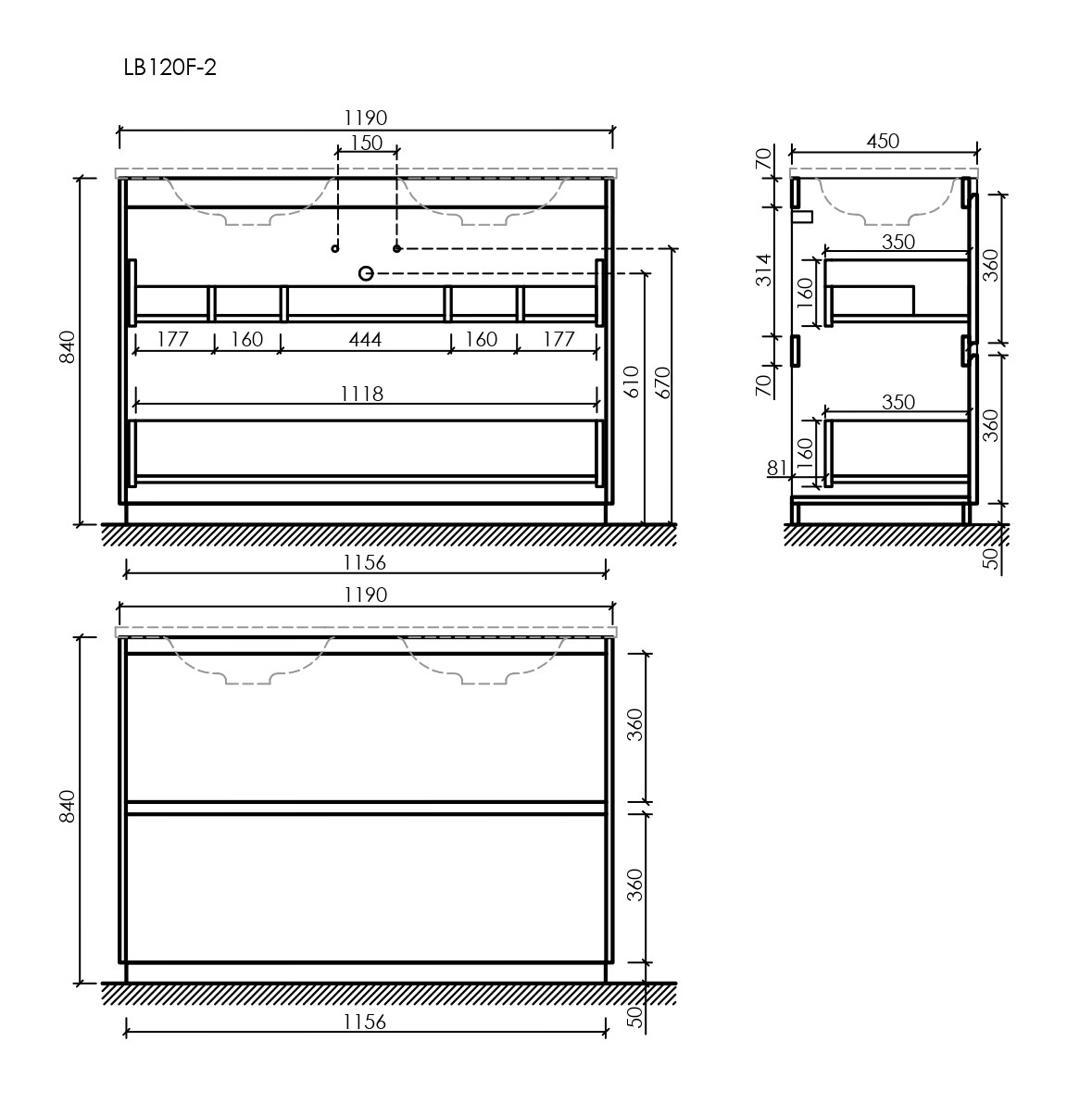 Тумба под раковину Sancos Либра напольная (Libra Floor) LB120F-2W 120x45x85 белый глянцевый - фото 6
