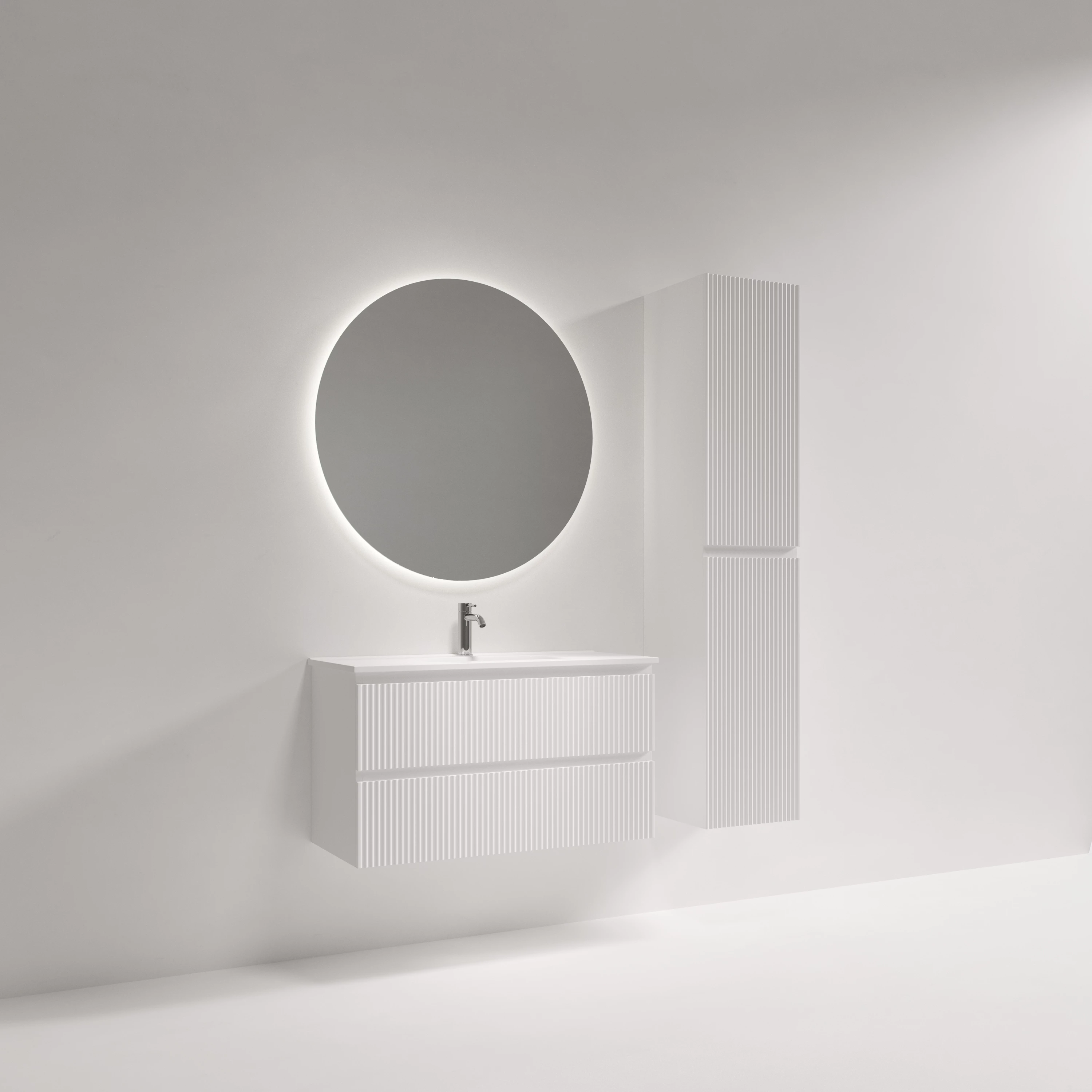Тумба под раковину Sancos Сноб Р 390 (Snob R 390) SNR90/39W 90x40x50 белый матовый (bianco)