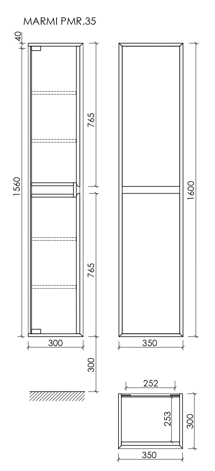 Шкаф-пенал Sancos Натура 1.0 (Nature 1.0)/Натура 2.0 (Nature 2.0) PMR35ECH 35x30x160 дуб чарльстон - фото 6