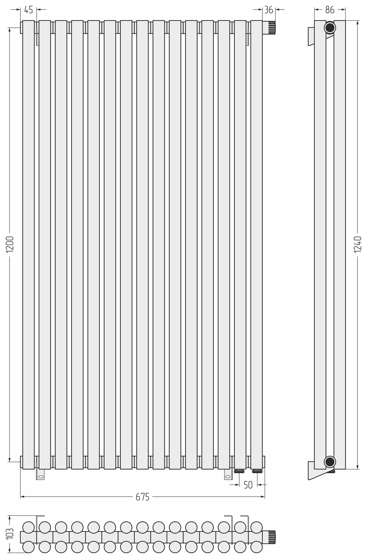 Радиаторы Сунержа DESIGN ДР ЭСТЕТ-11 н/ж EU50 1200х675 / 15 сек (Состаренная латунь) - фото 5