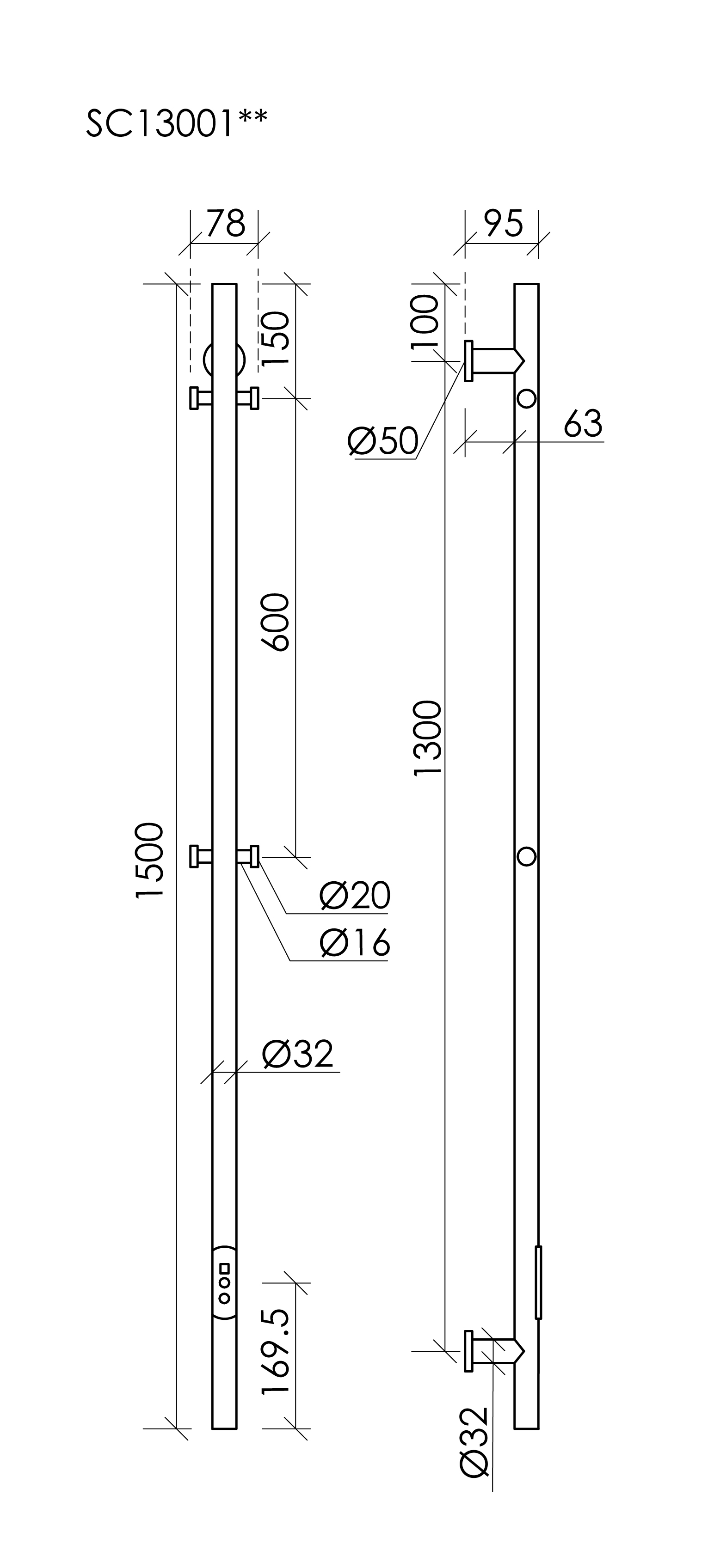 Полотенцесушитель электрический Sancos Этна (Etna) SC13001BN 150x3 I-образный, брашированный никель - фото 7