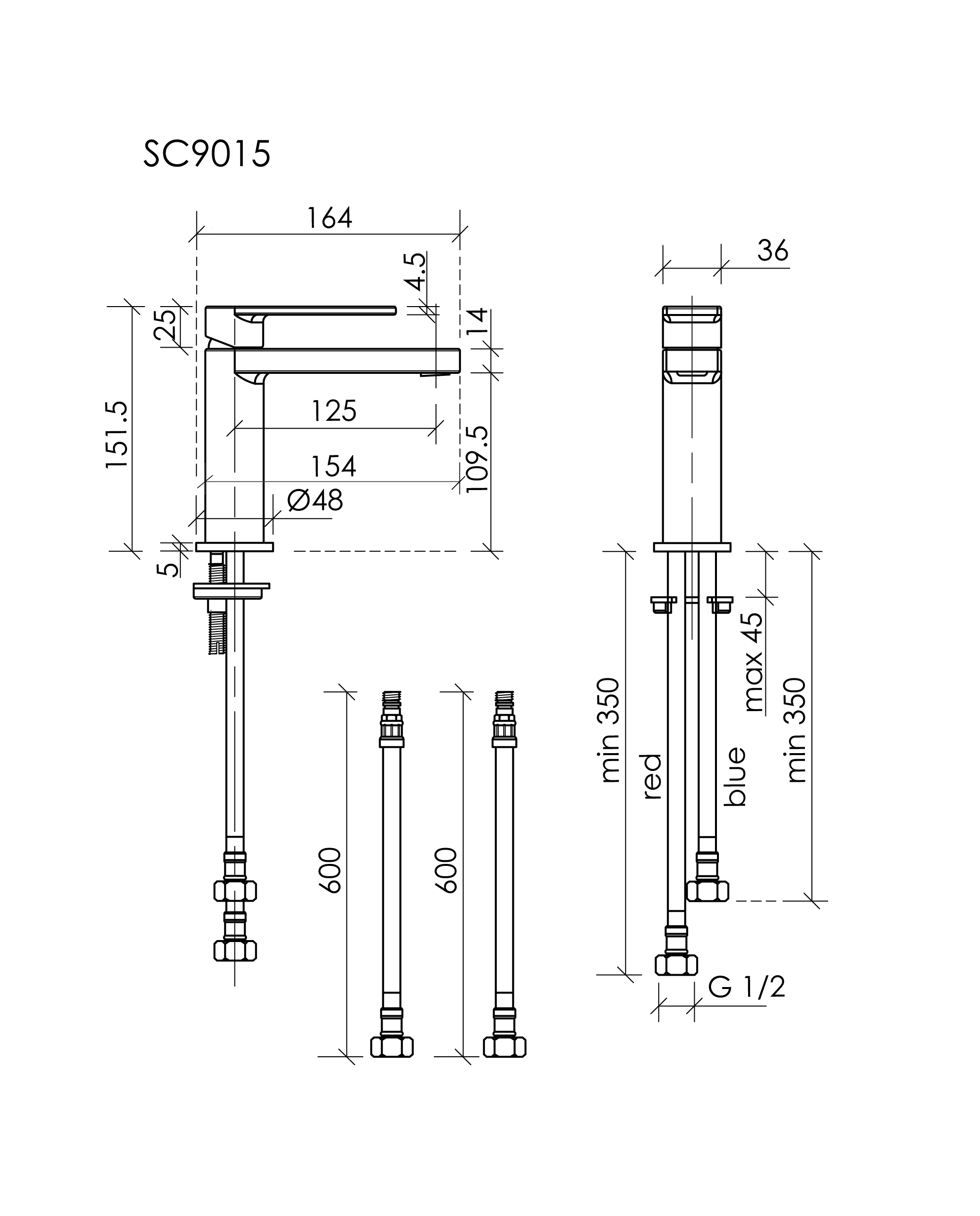 Смеситель для раковины Sancos Студия (Studio) SC9015BN брашированный никель
