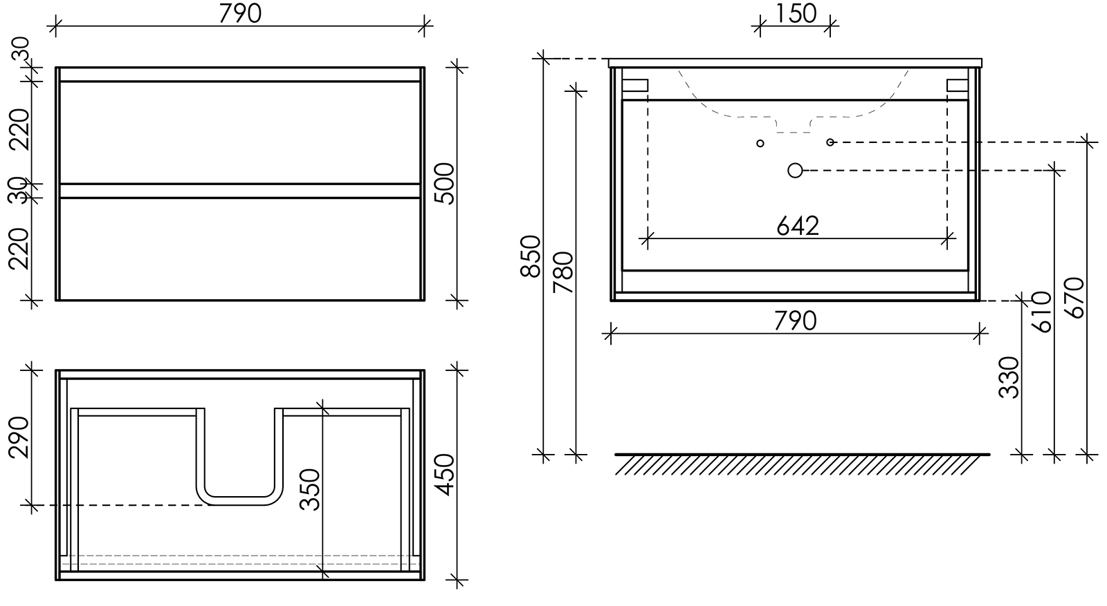 Тумба под раковину Sancos Сто (Cento) CN80KE 80x45x50 beige soft - фото 6