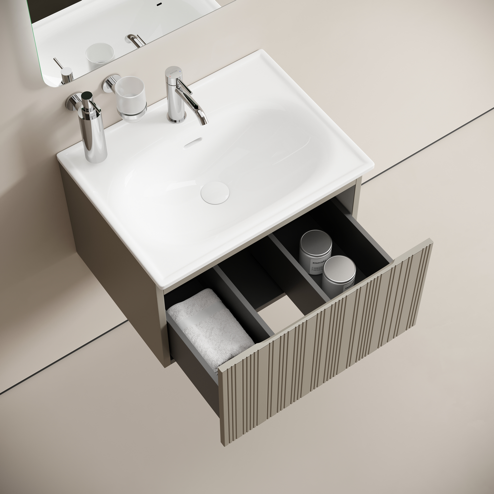 Тумба под раковину Sancos Код (Code) CD60GP 60x45x40 серая платина - фото 5