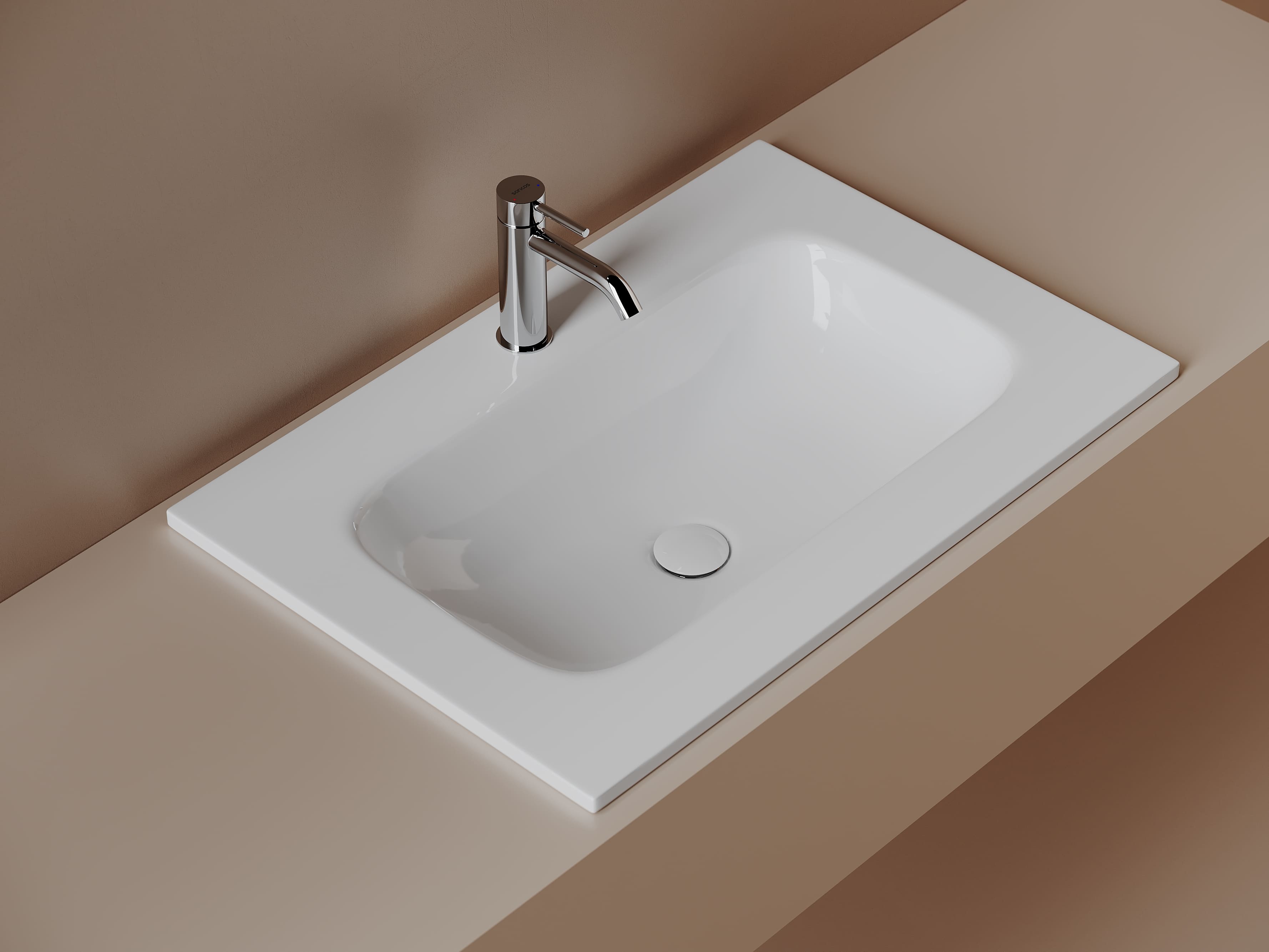 Раковина-столешница Ceramicanova Грация (Grace) CN7031 70x14x46 белый глянцевый - фото 2