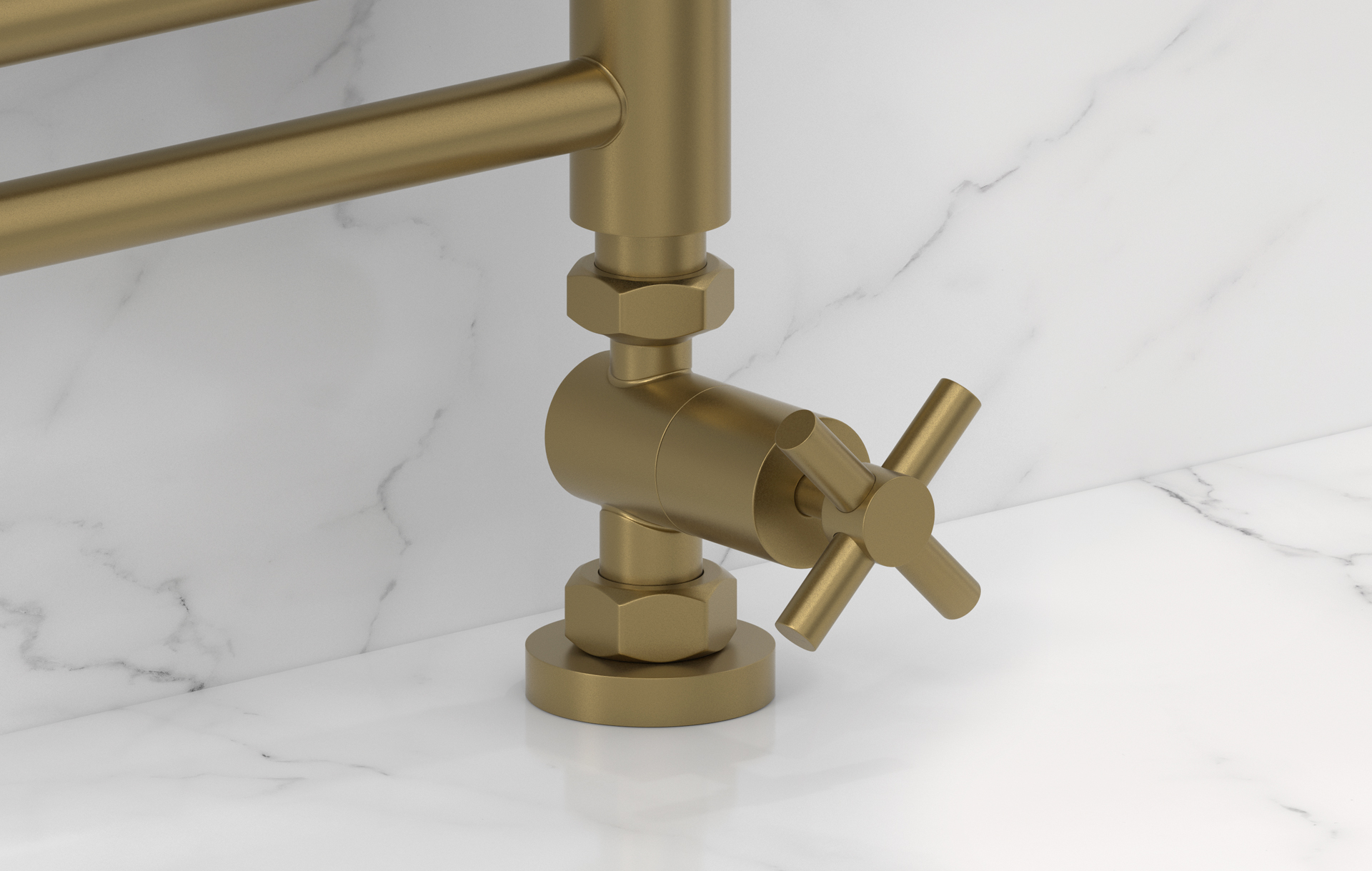 Комплектующие Сунержа DESIGN Вентиль прямой (крест) G 1/2" НР х G 3/4" НГ (Золотой шёлк)