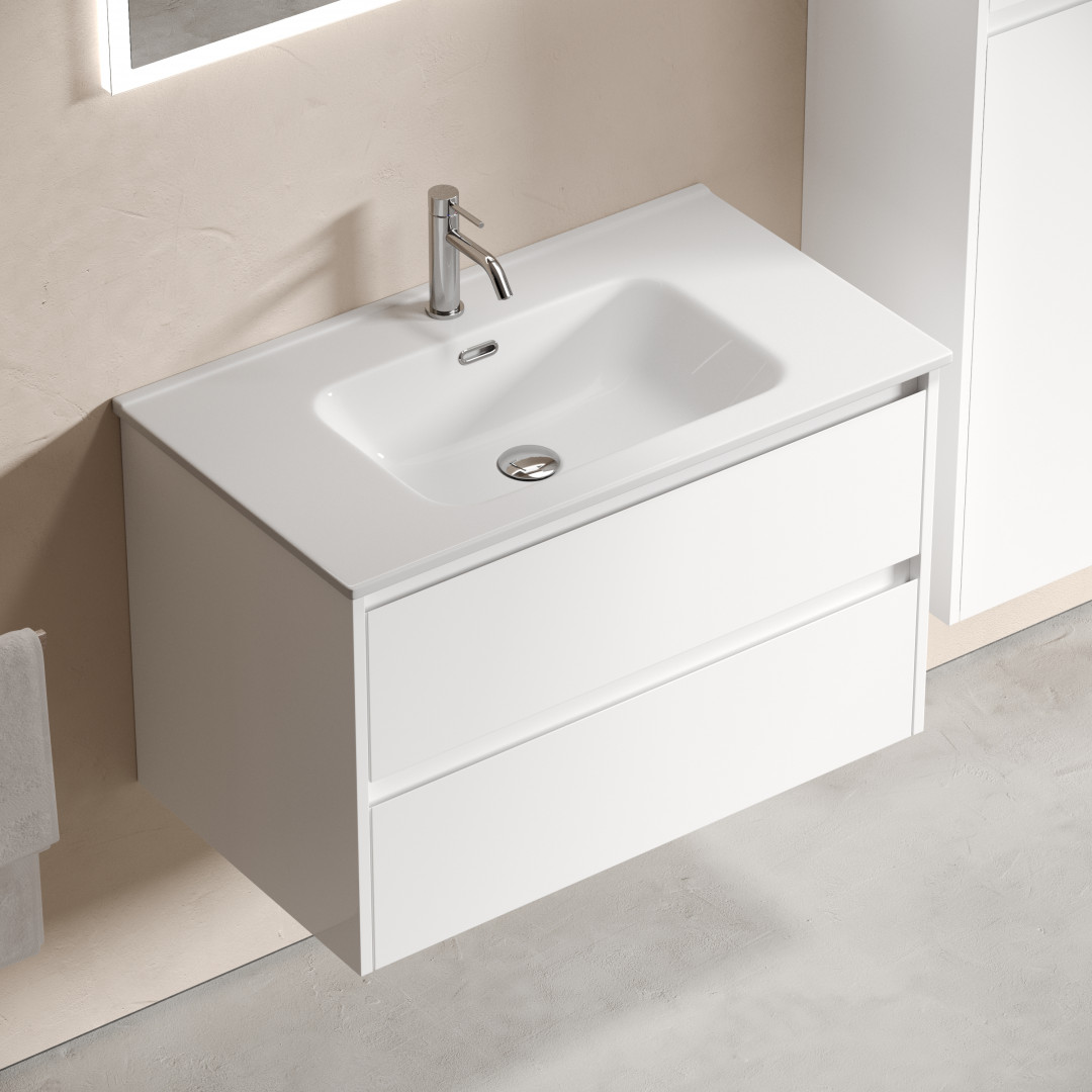 Тумба под раковину Sancos Либра (Libra) LB80W 80x45x50 белый глянцевый