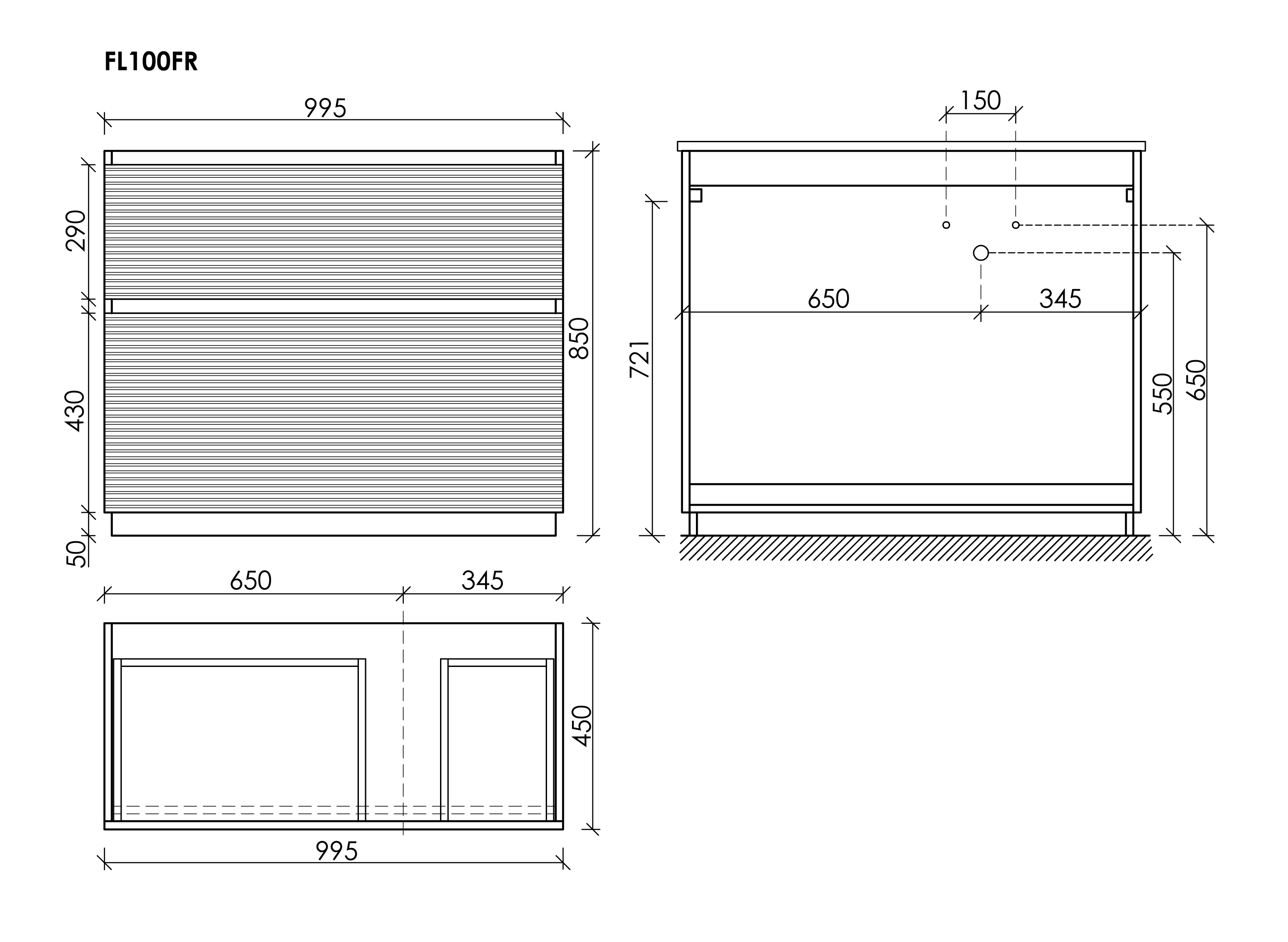 Тумба под раковину Sancos Фолк напольный (Folk Floor) FL100FRES 100x45x85 мягкий серый (ergraut soft) - фото 6