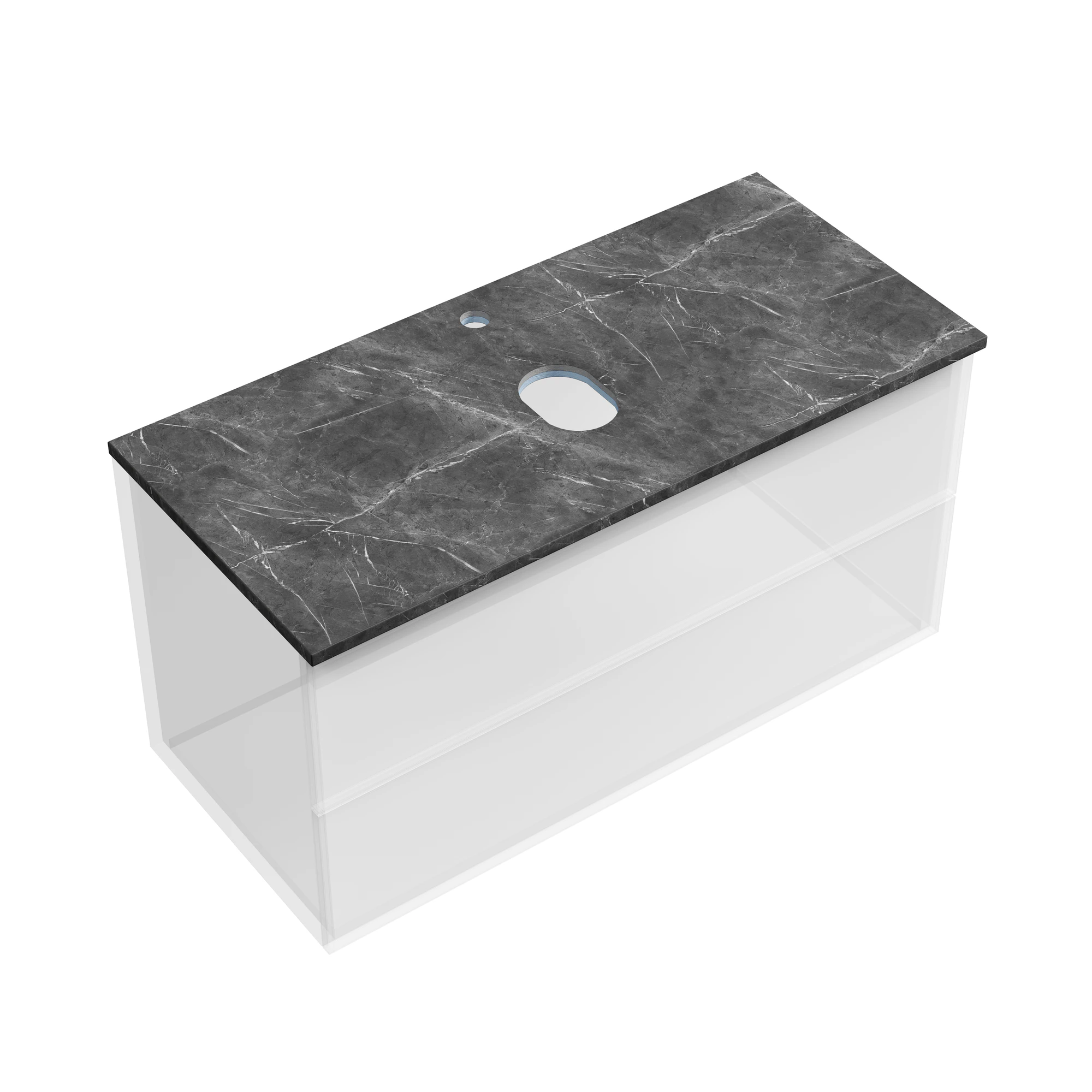 Столешница Sancos TT100A1X 100x46 с отверстием под смеситель, черное небо (black sky)
