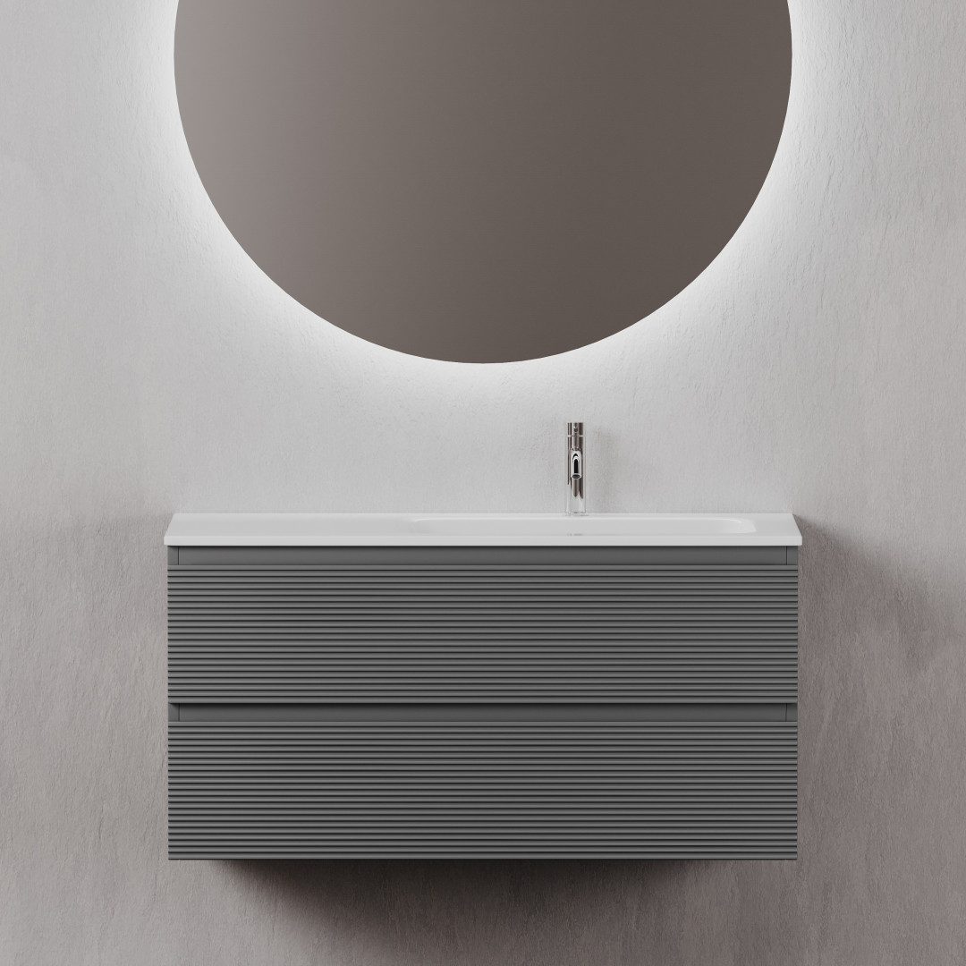 Тумба под раковину Sancos Фолк (Folk) FL100RGS 100x45x50 темный серый (grey soft)