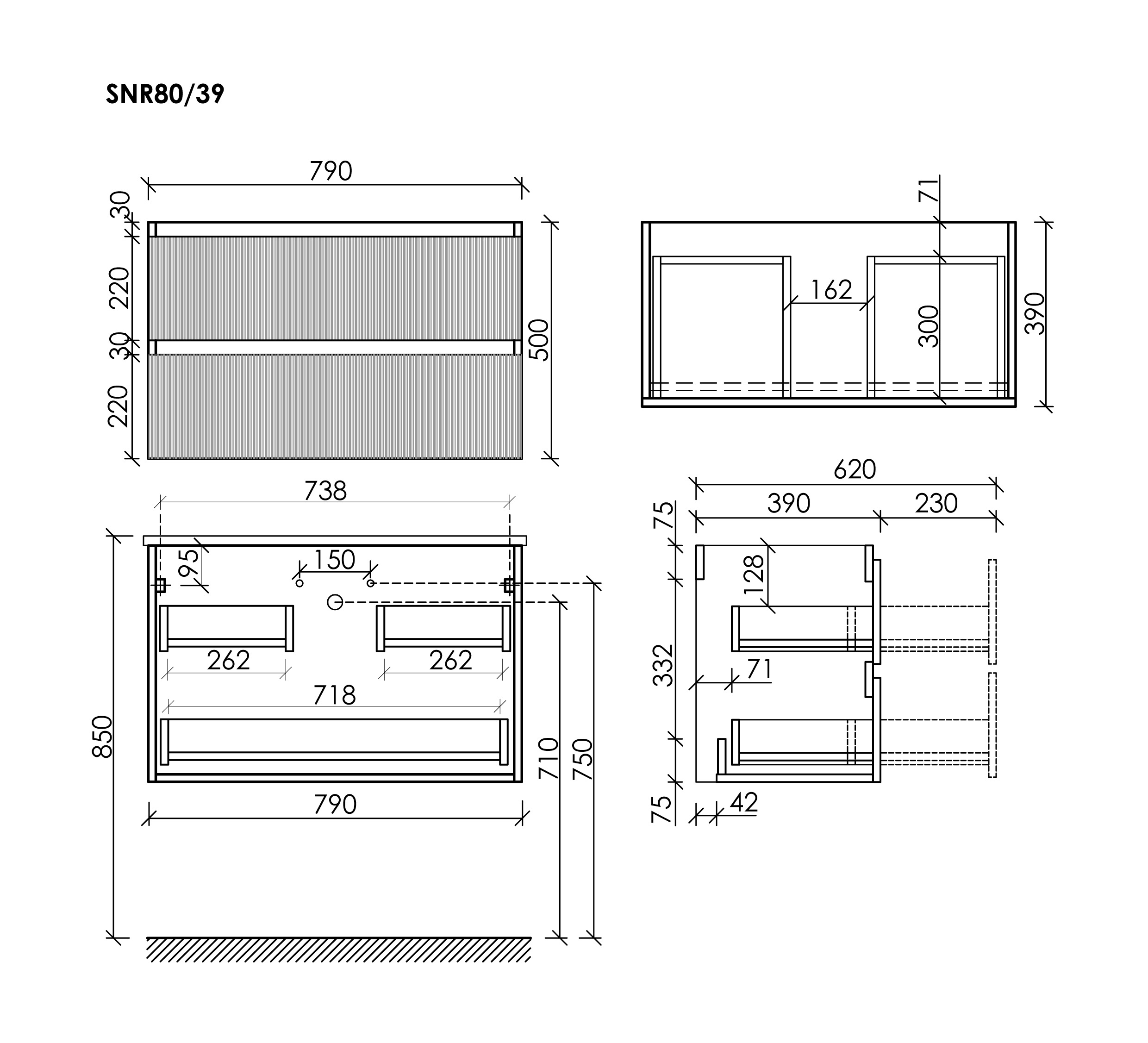 Тумба под раковину Sancos Сноб Р 390 (Snob R 390) SNR80/39SM 80x40x50 пыльная роза (doha soft) - фото 6