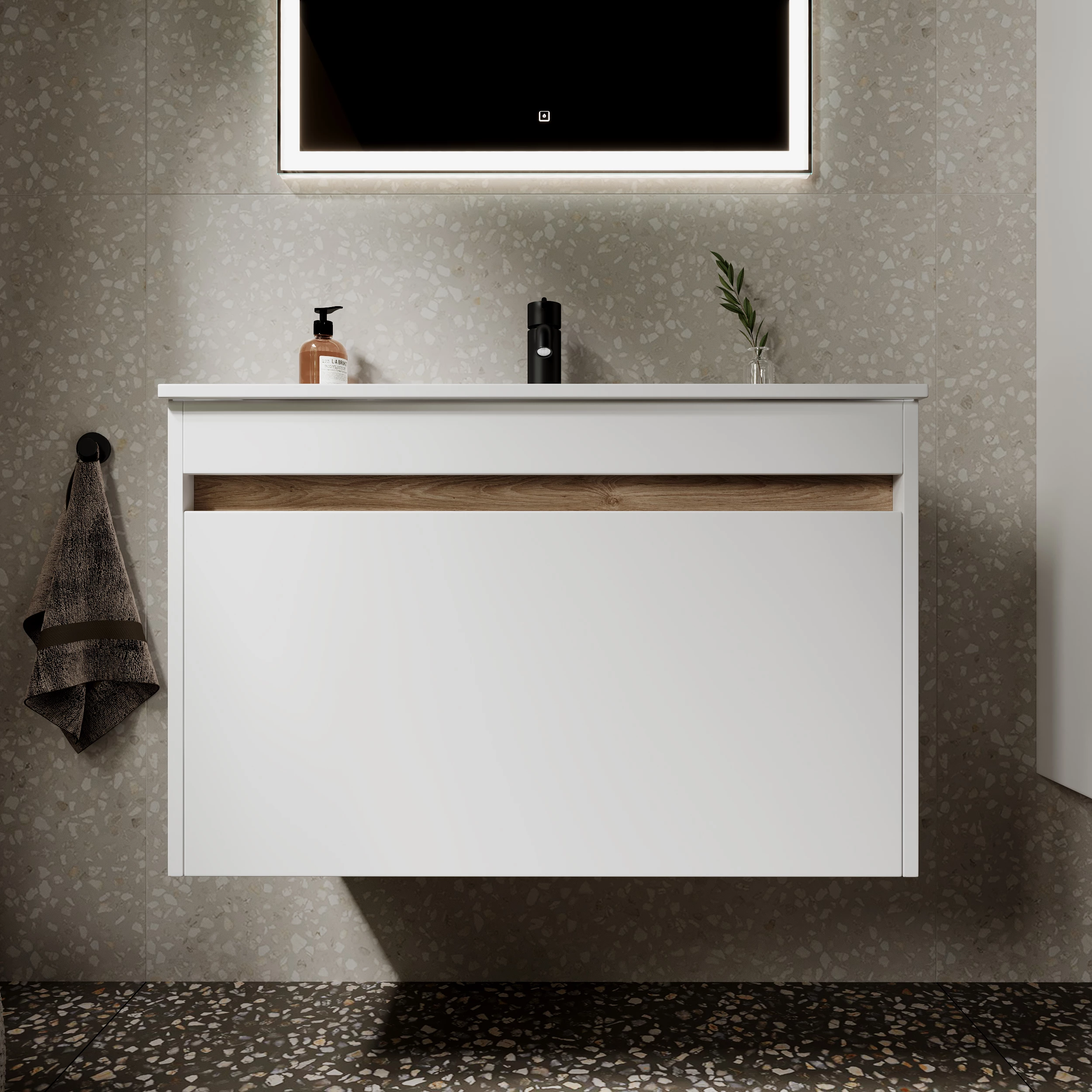 Тумба под раковину Sancos Ум (Smart) SM80W 80x45x50 белый глянцевый