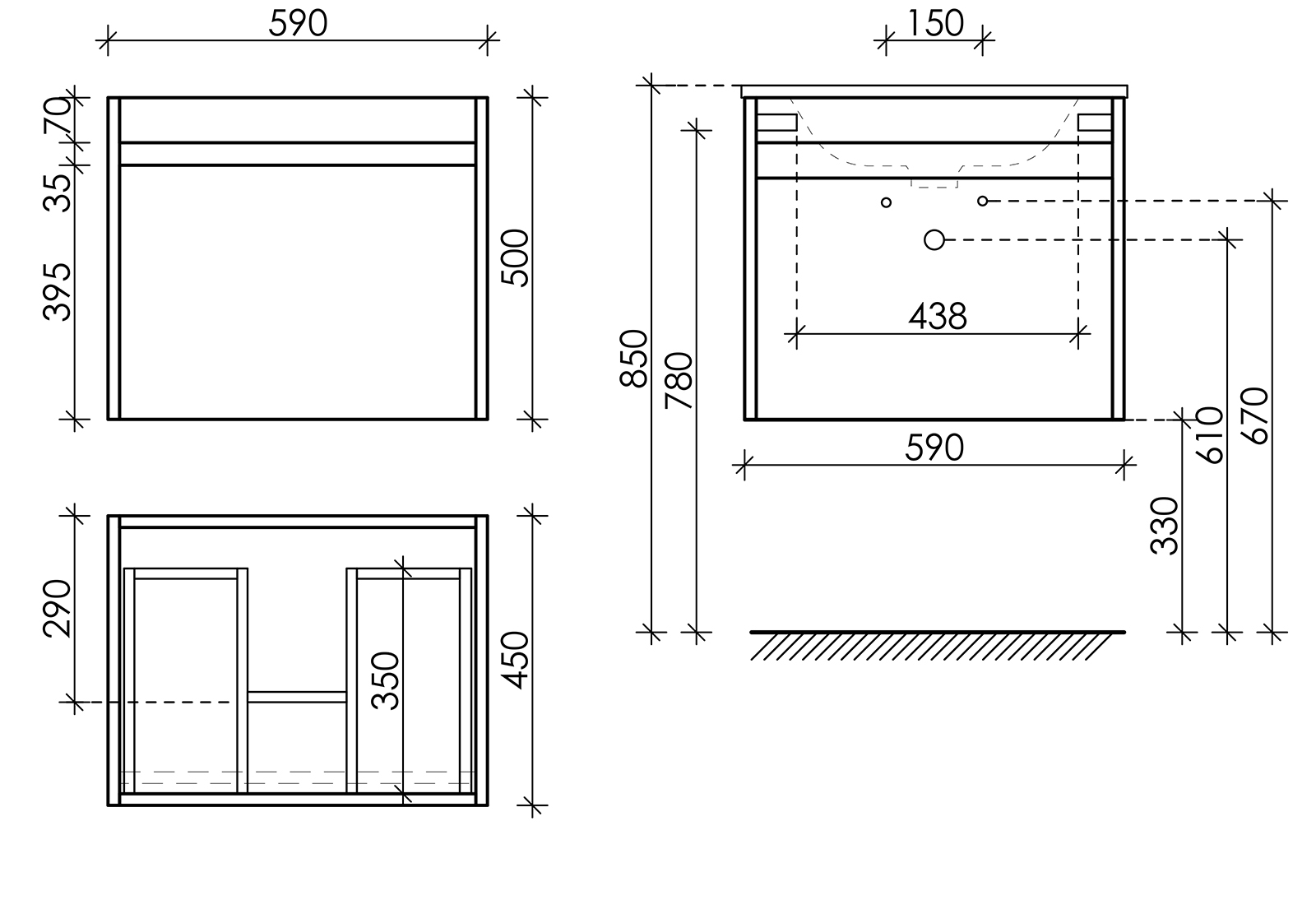 Тумба под раковину Sancos Ум (Smart) SM60W 60x45x50 белый глянцевый - фото 6