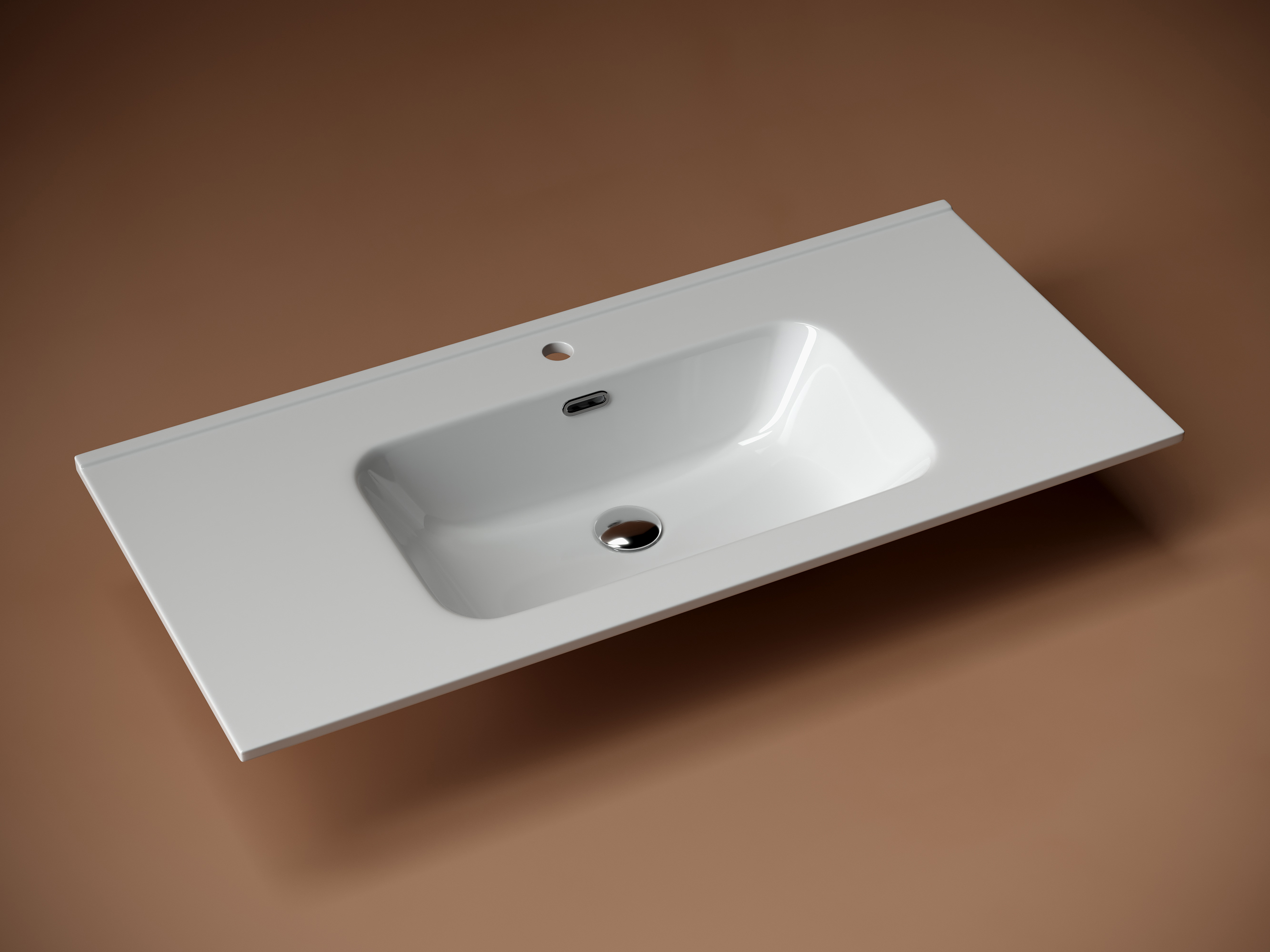 Раковина-столешница Ceramicanova Элемент (Element) CN7003 100x47x18 белый глянцевый