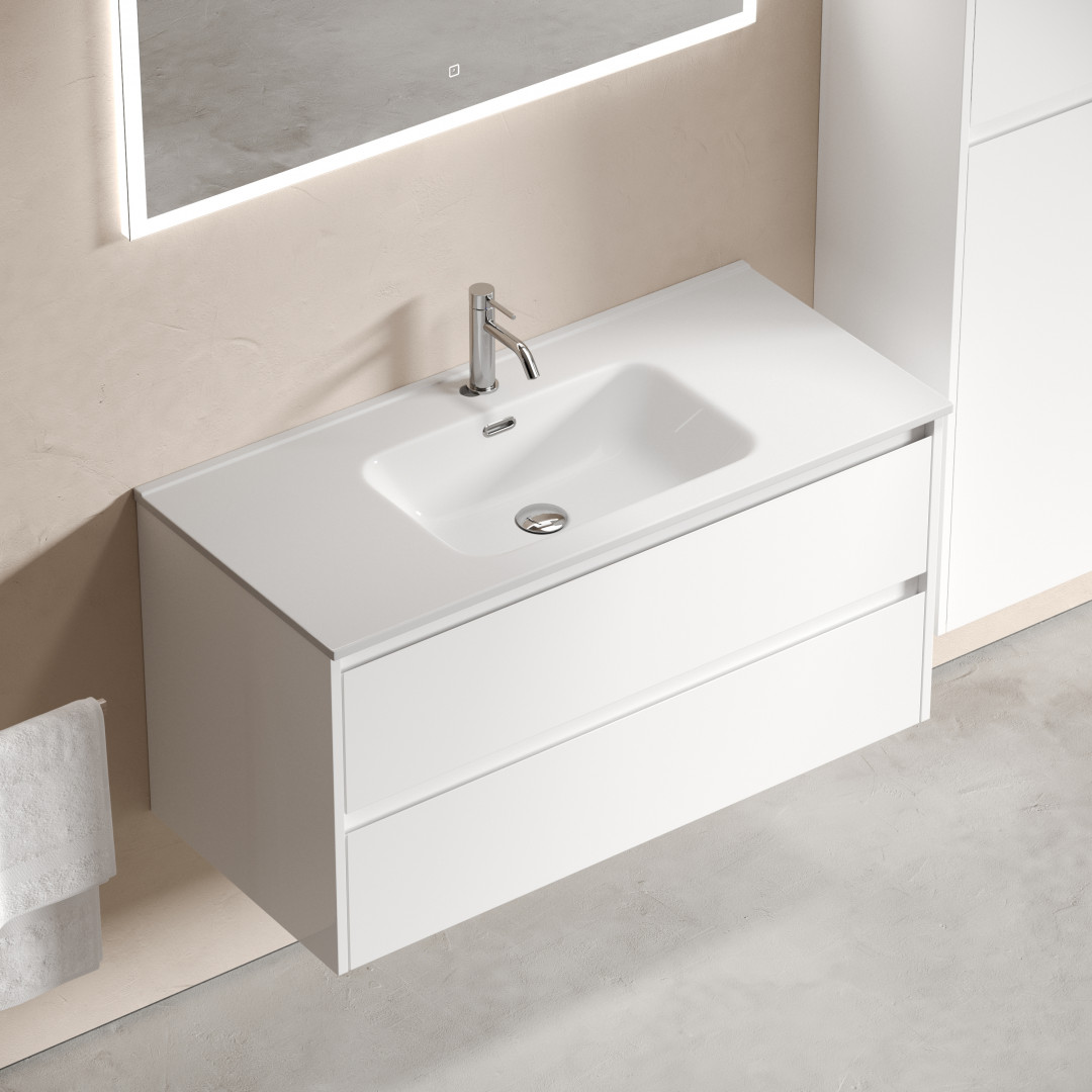 Тумба под раковину Sancos Либра (Libra) LB100W 100x45x50 белый глянцевый - фото 5