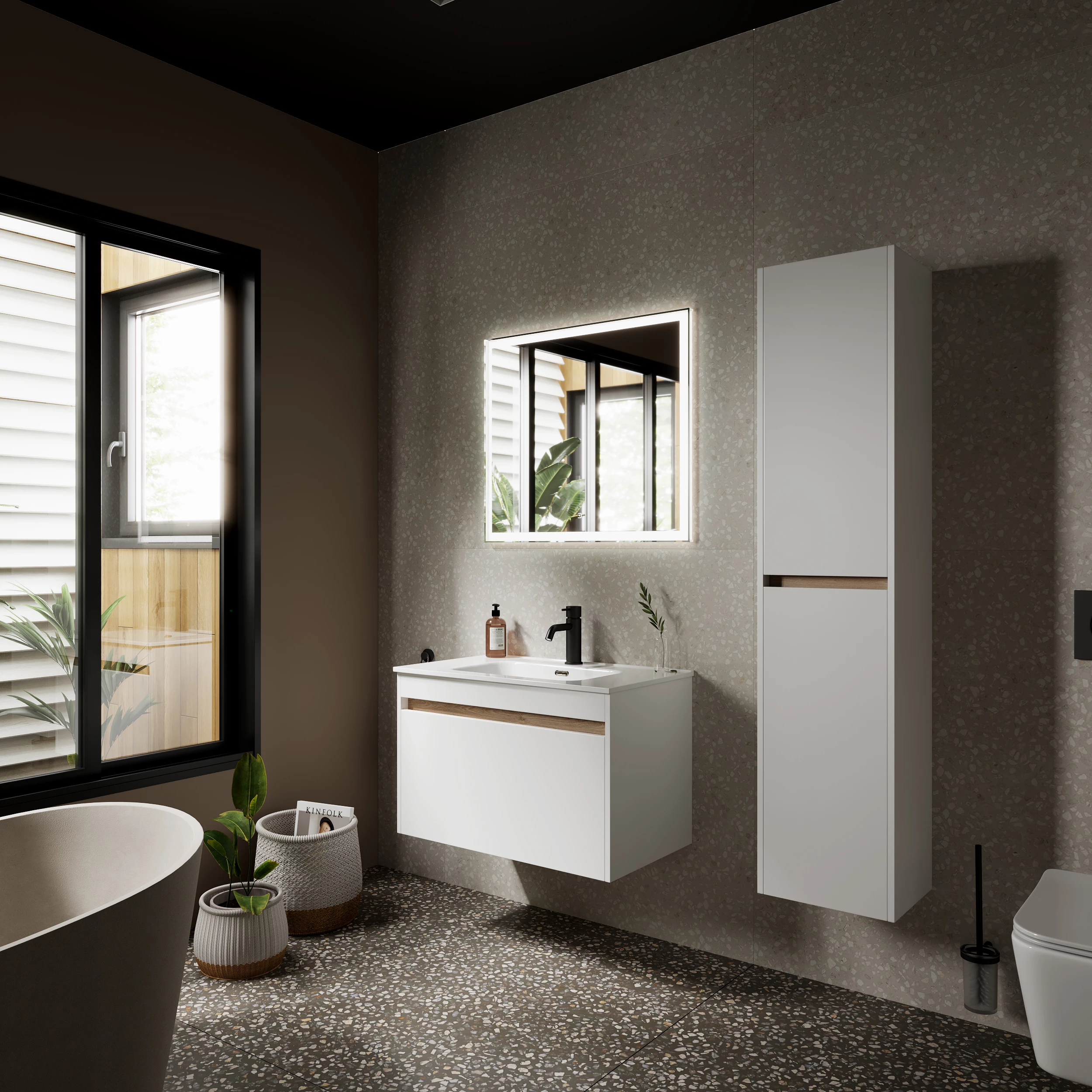 Тумба под раковину Sancos Ум (Smart) SM80W 80x45x50 белый глянцевый