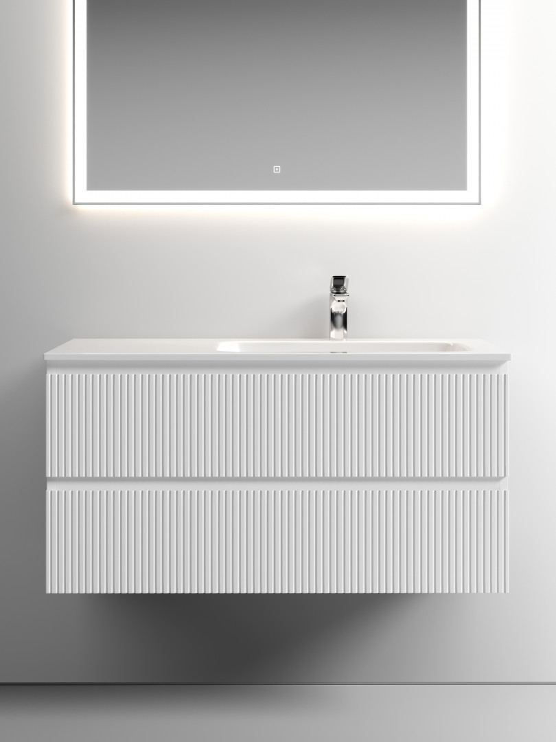 Тумба под раковину Sancos Сноб T (Snob T) SNT100RW 100x45x50 белый матовый (bianco)