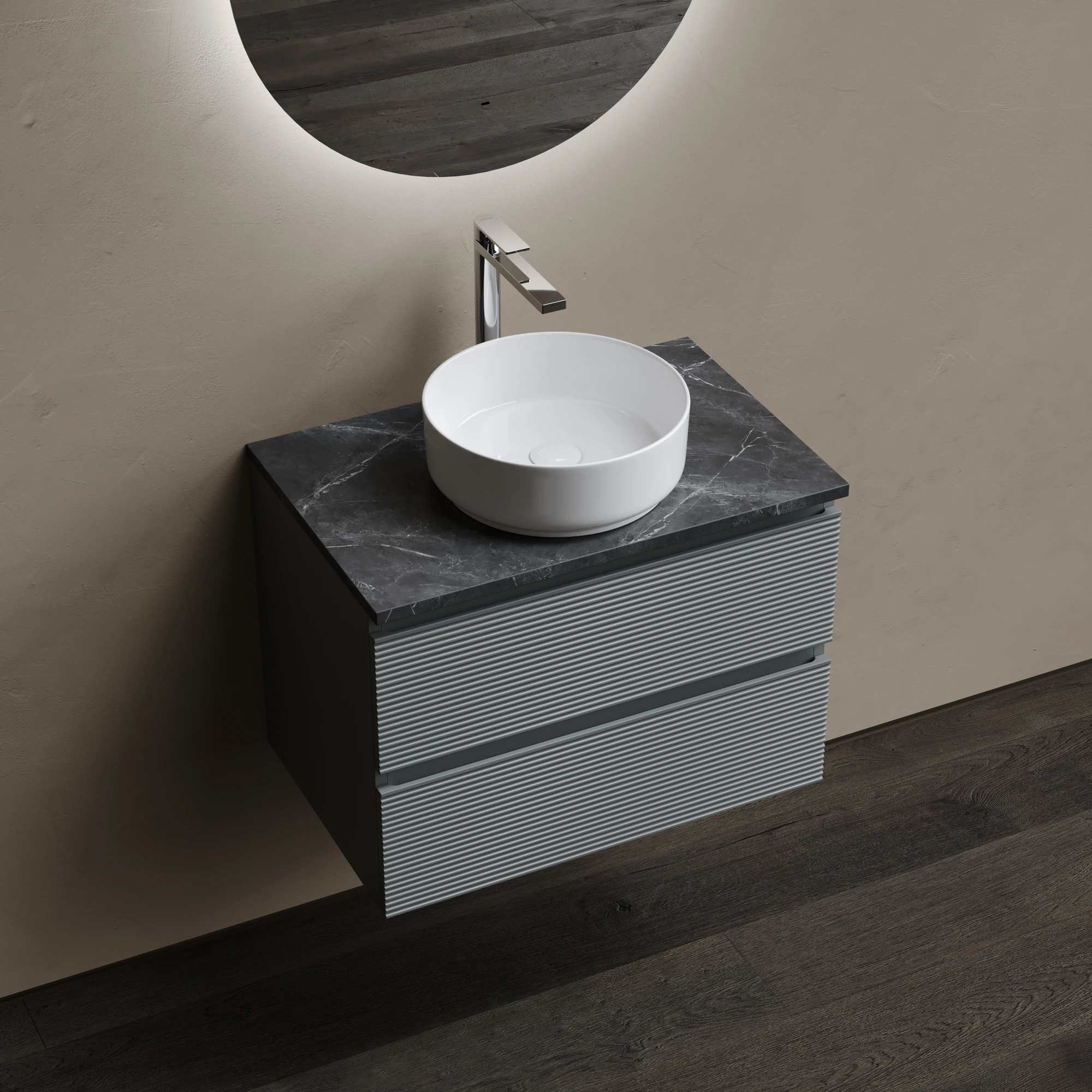 Тумба под столешницу Sancos Фолк (Folk) FL70GS 70x45x50 темный серый (grey soft)