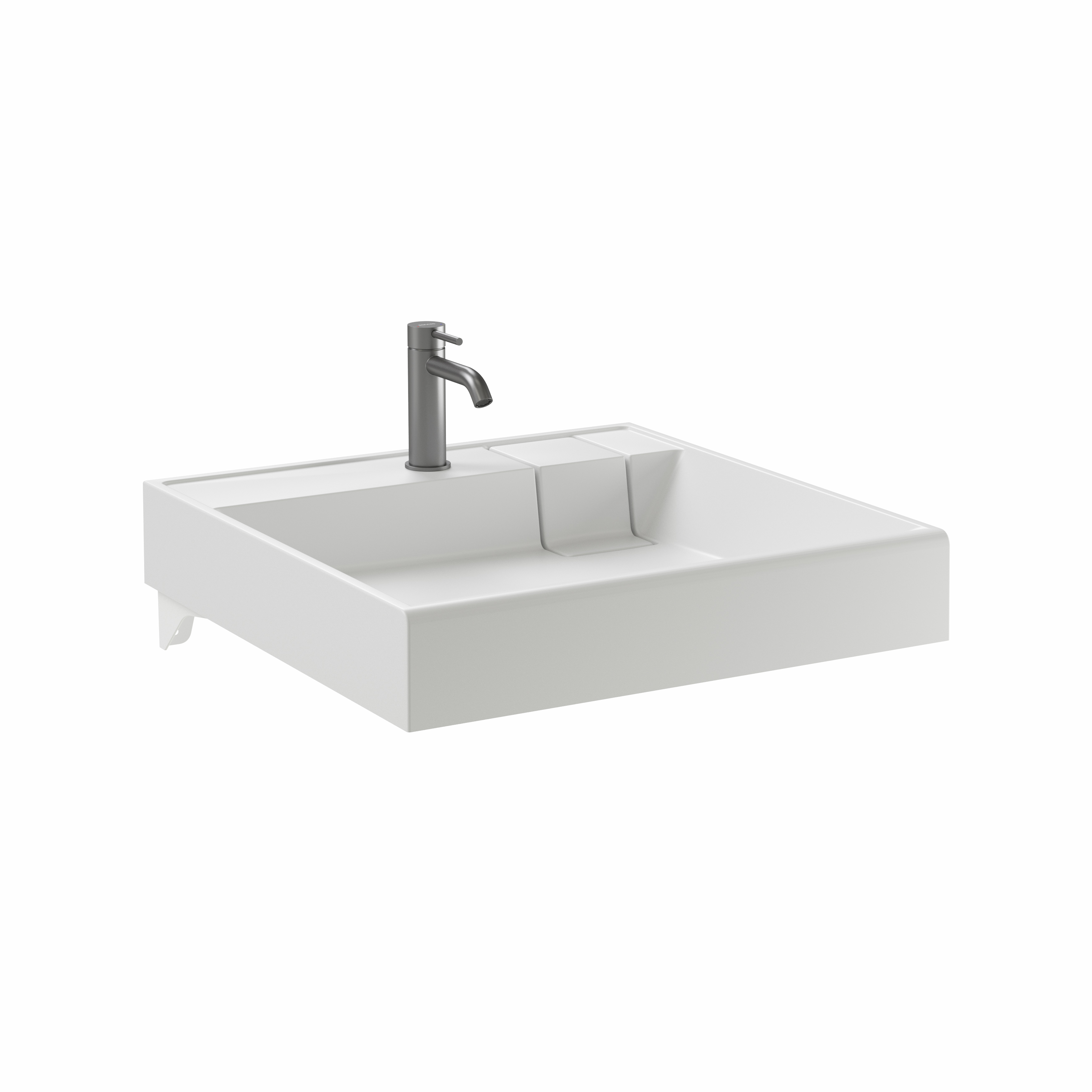 Раковина над стиральной машиной CERAMICANOVA Quattro 600x600x123 мм, с кронштейнами, белый, арт. CN0101 - фото 3