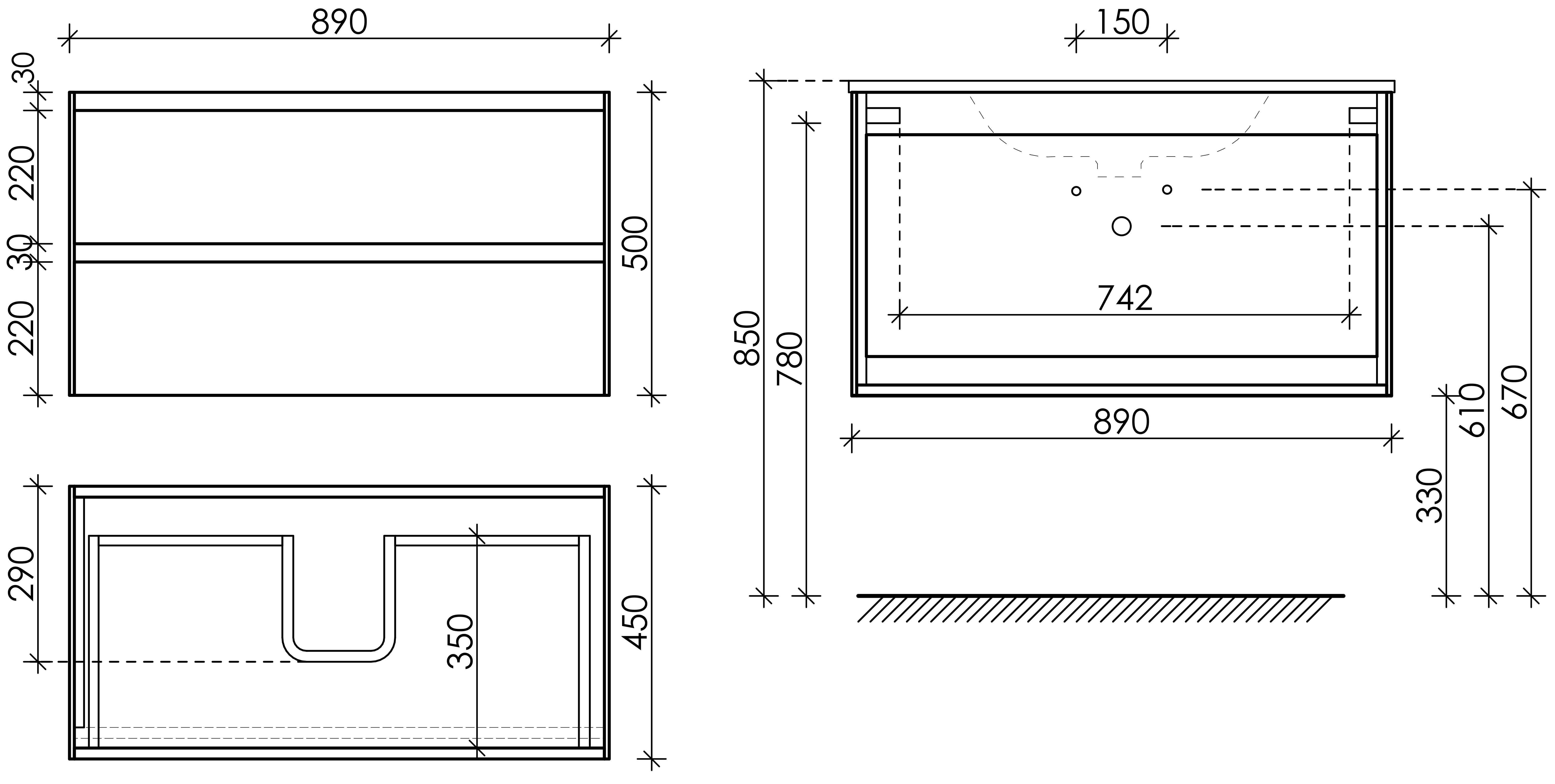 Тумба под раковину Sancos Сто (Cento) CN90W 90x45x50 белый глянцевый - фото 6