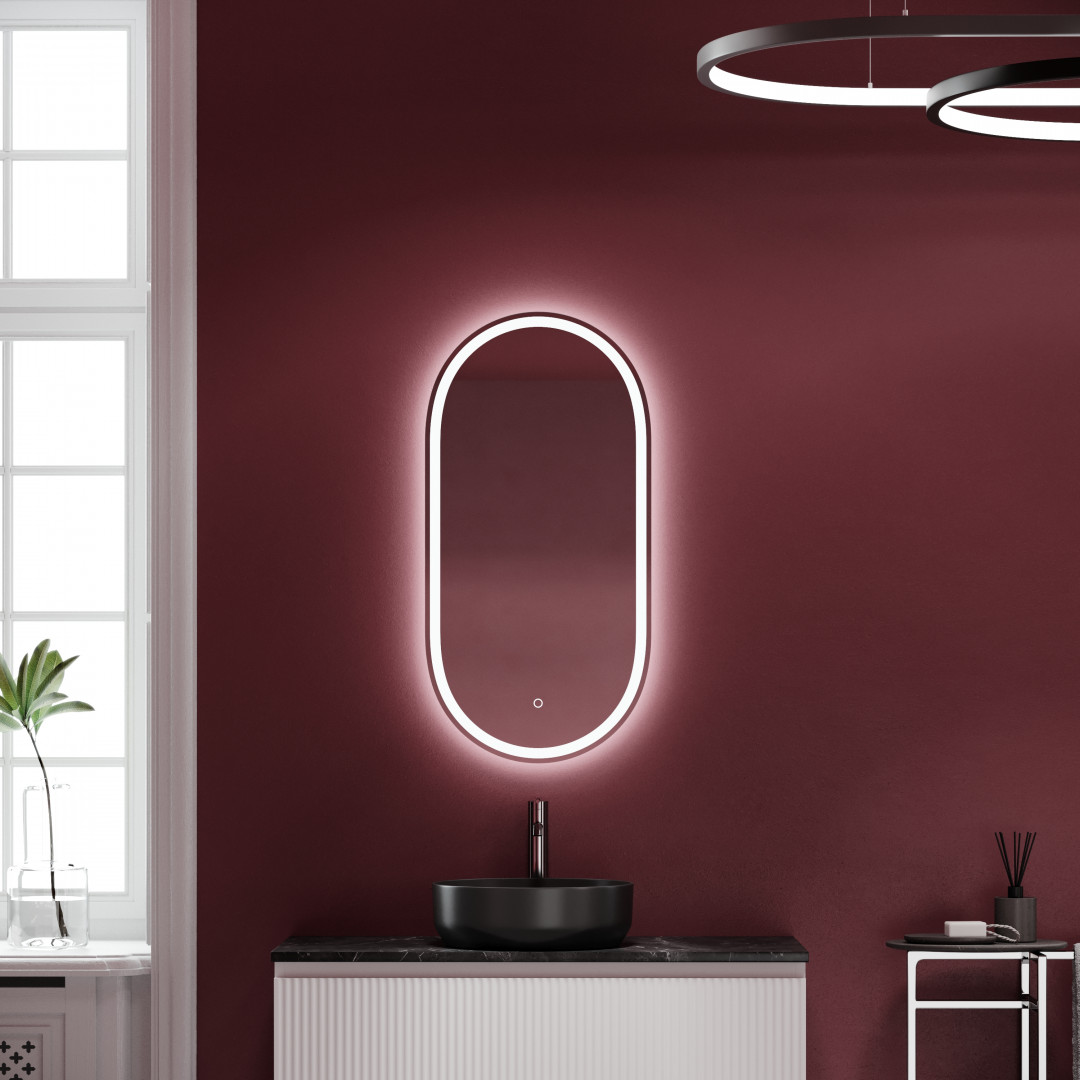 Зеркало Sancos Овал (Oval) OV45F 45x90 с подсветкой