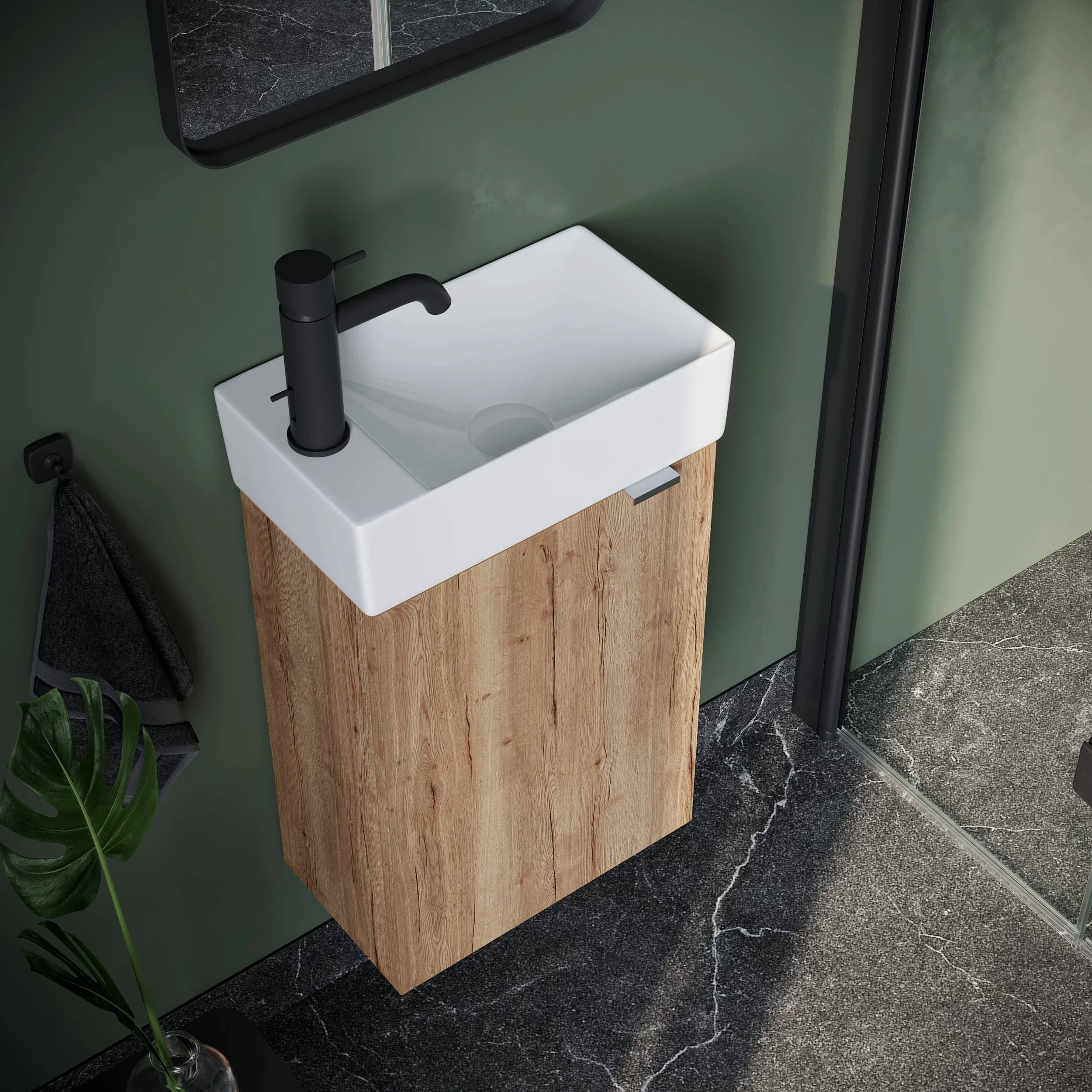 Тумба под раковину Sancos Мини (Mini) MN35EGL 35x20x50 дуб галифакс натуральный