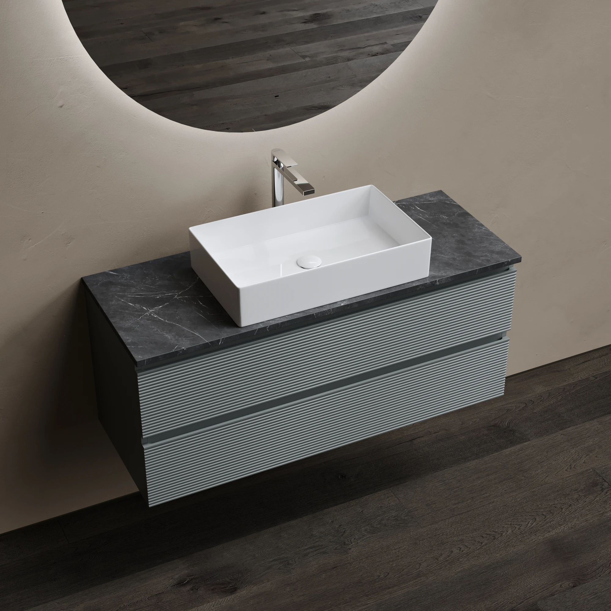 Тумба под столешницу Sancos Фолк (Folk) FL120GS 120x45x50 темный серый (grey soft)