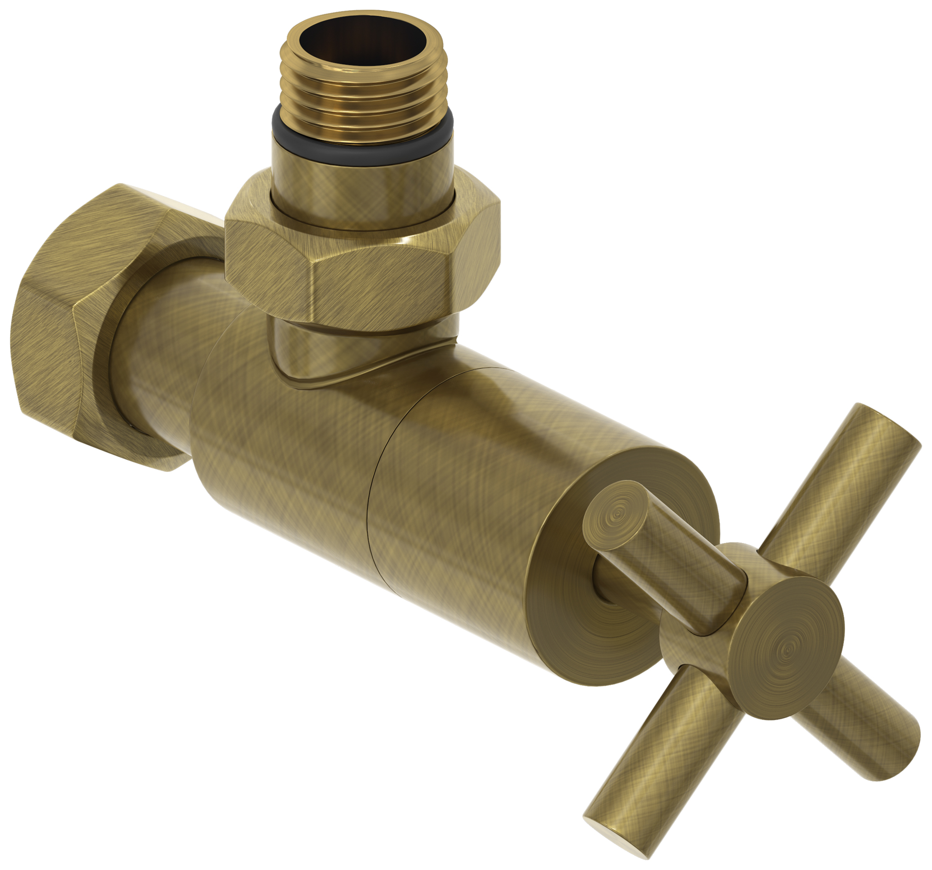 Комплектующие Сунержа DESIGN Вентиль угловой (крест) G 1/2" НР х G 3/4" НГ (Состаренная бронза)