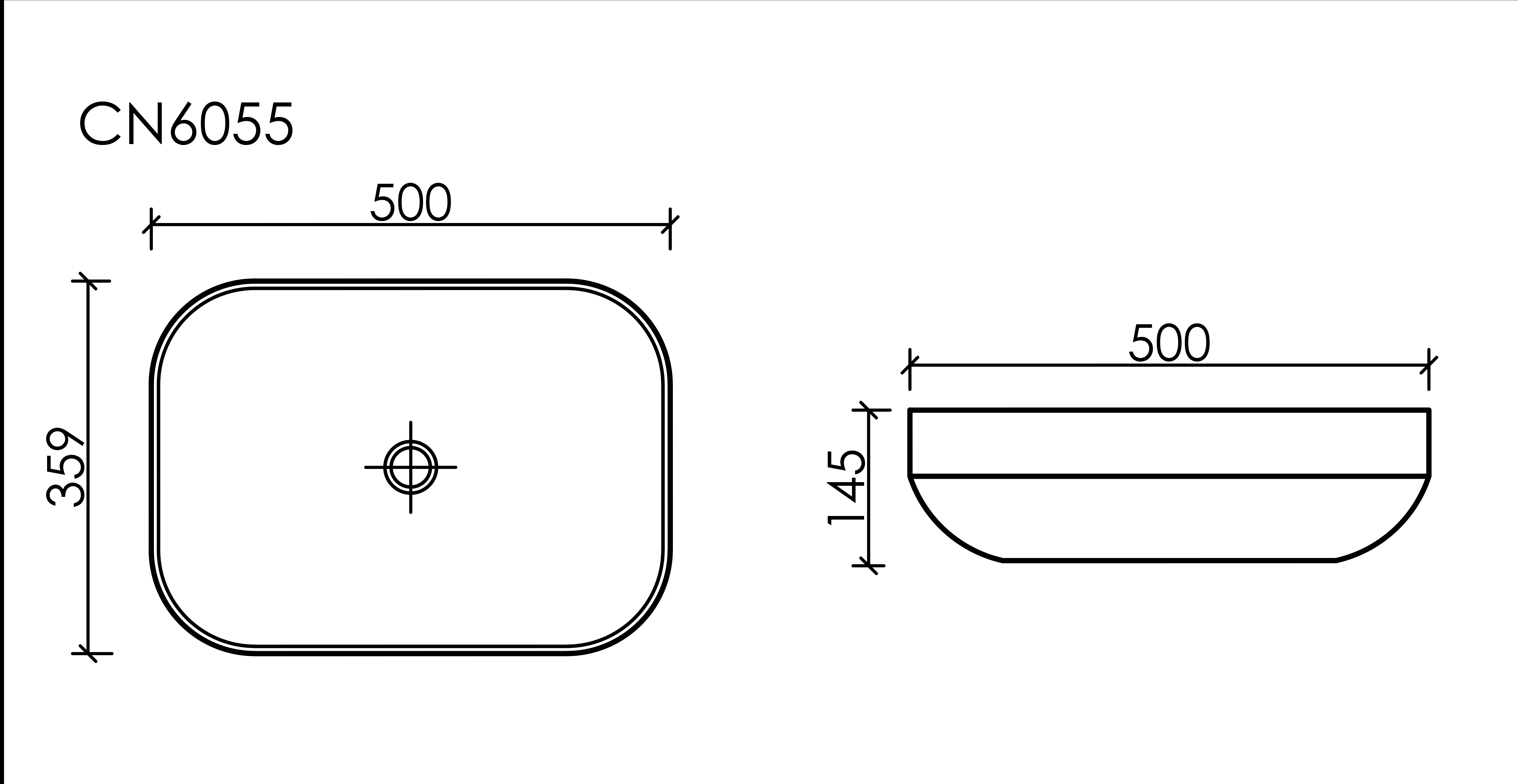Умывальник чаша накладная прямоугольная (цвет Белый Матовый) Element 500x359x145мм - фото 13