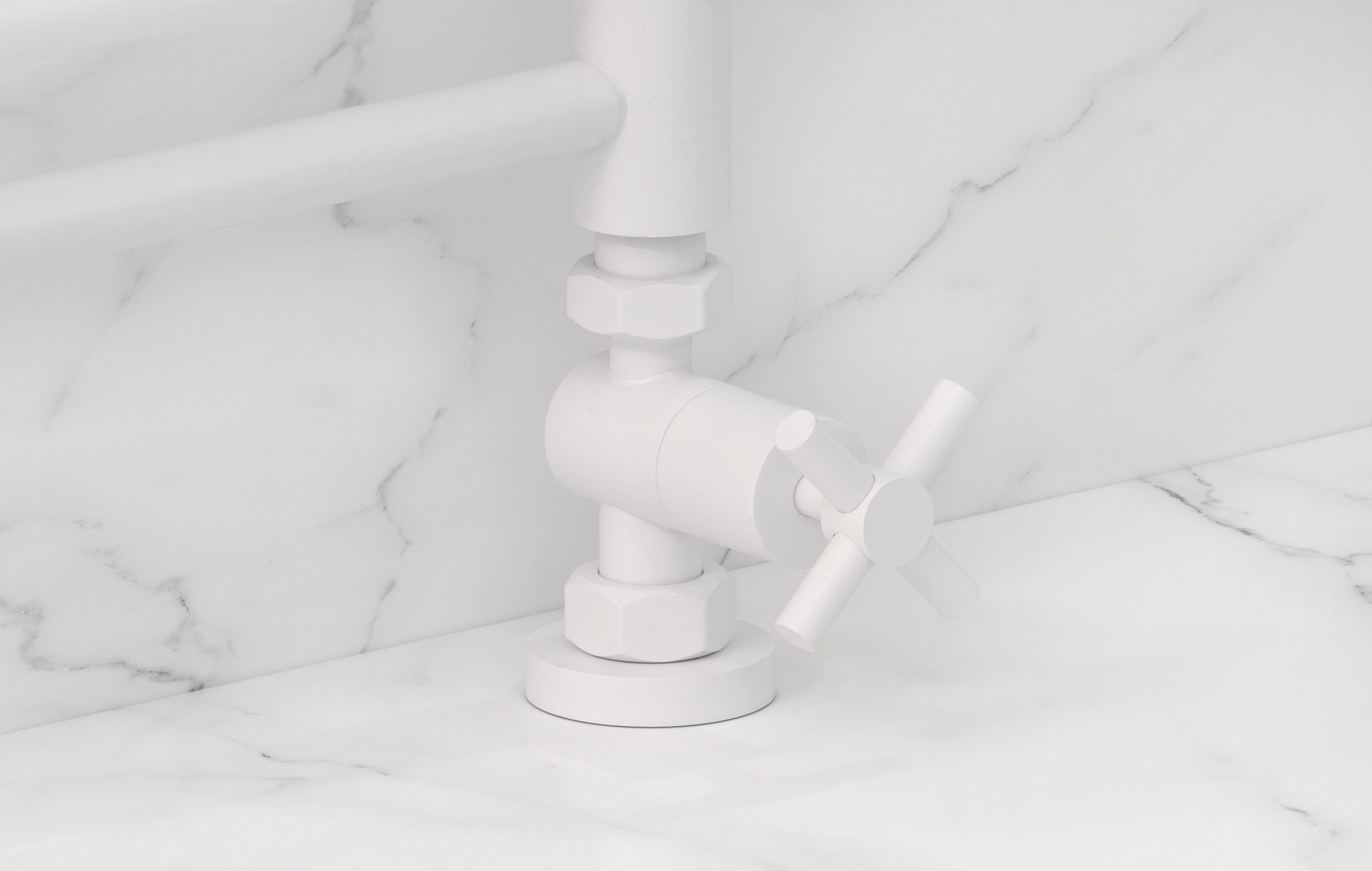 Комплектующие Сунержа DESIGN Вентиль прямой (крест) G 1/2" НР х G 3/4" НГ (Матовый белый)