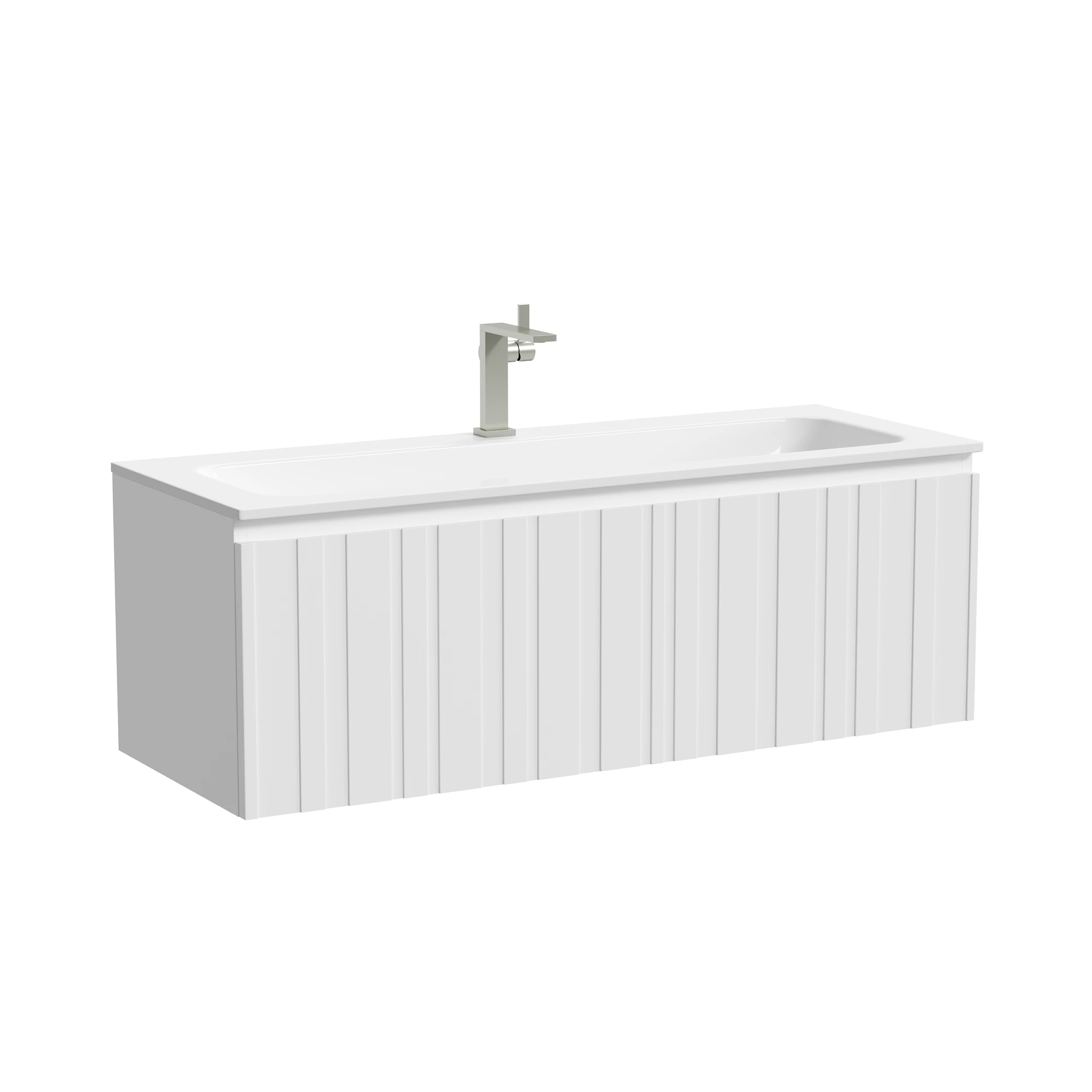Тумба под раковину Sancos Ламель LM120W 120x45x40 белый матовый