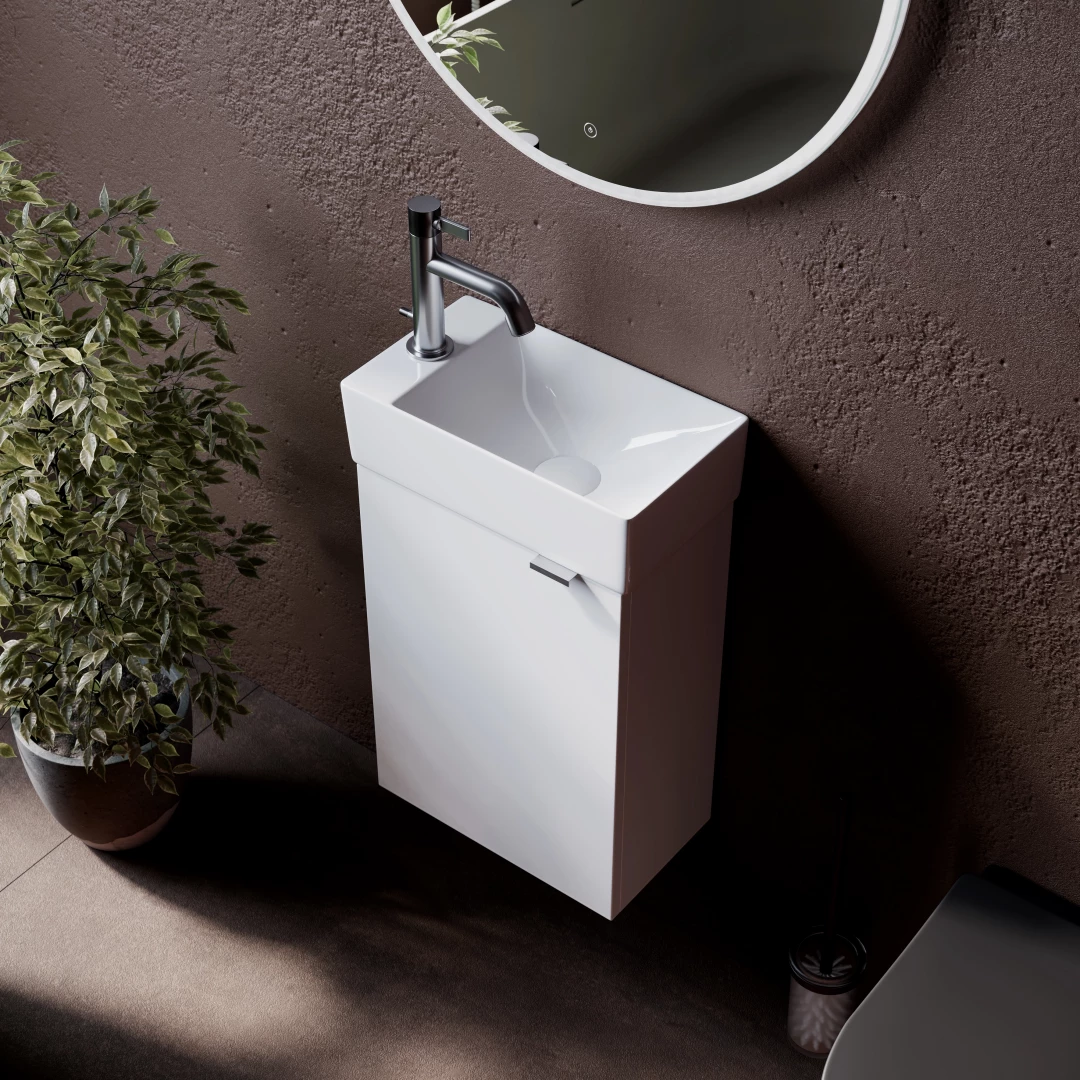 Тумба под раковину Sancos Мини (Mini) MN35WL 35x20x50 белый глянцевый