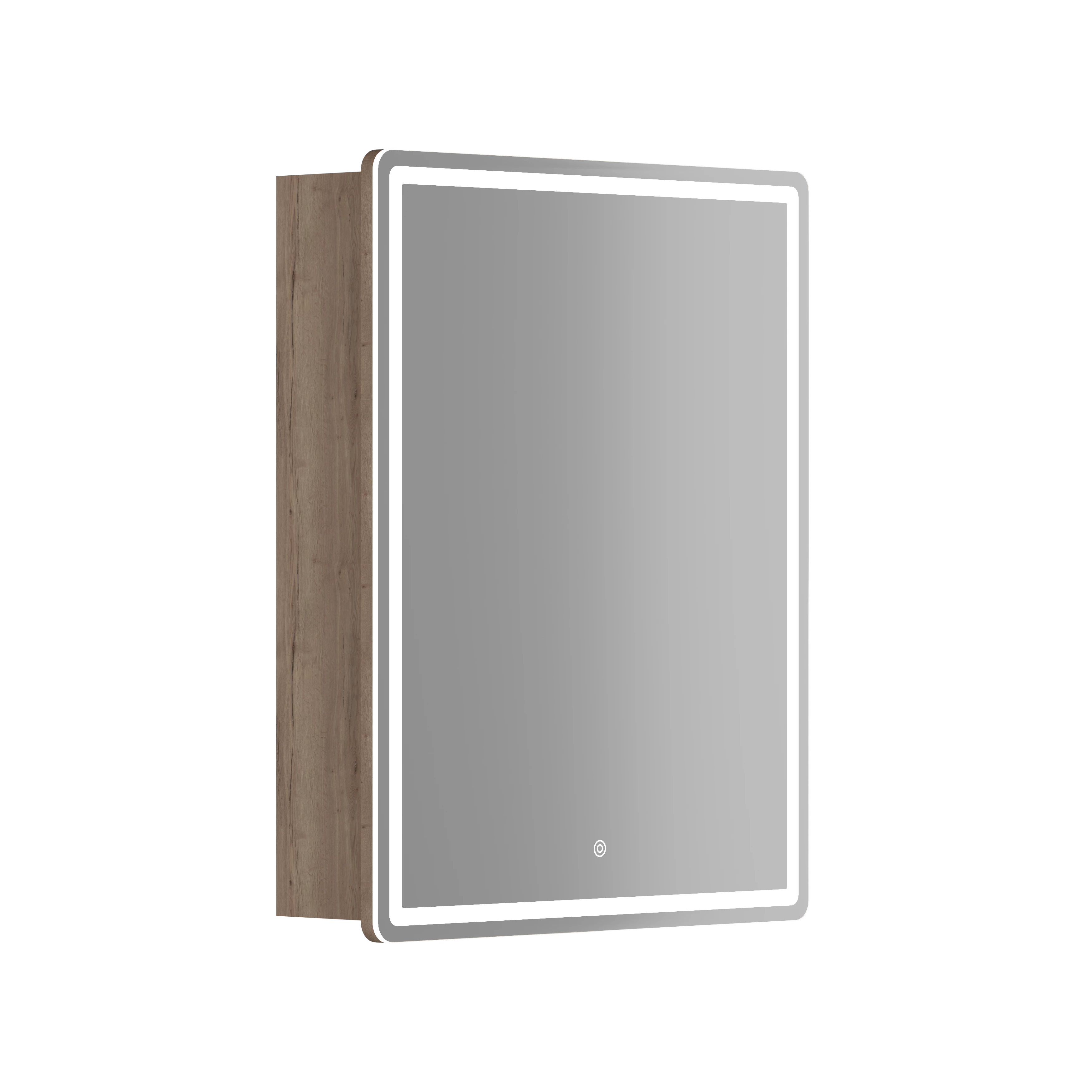 Зеркальный шкаф Sancos Блик (Mirror) MI60EG 60x75 с подсветкой, дуб галифакс натуральный