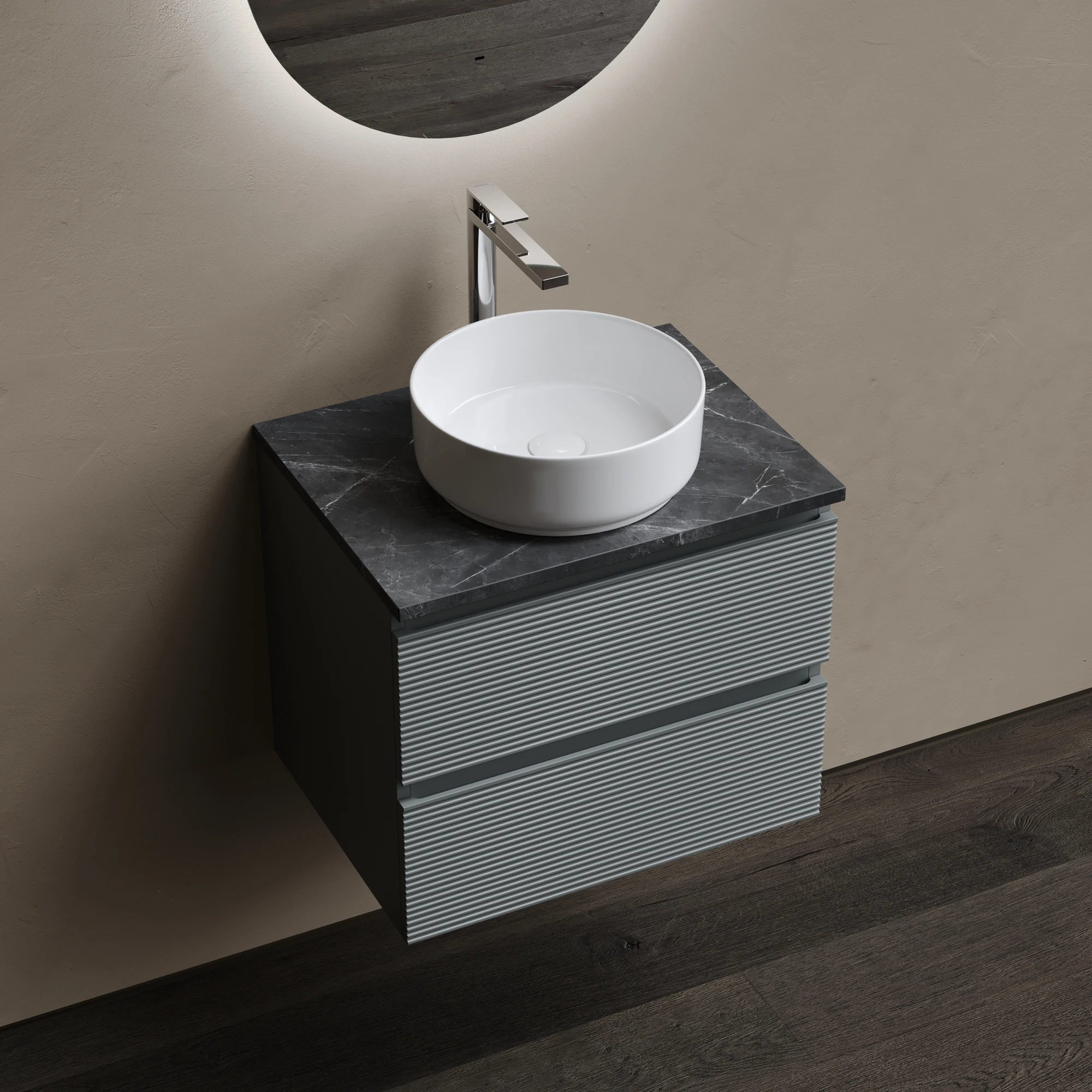 Тумба под столешницу Sancos Фолк (Folk) FL60GS 60x45x50 темный серый (grey soft)