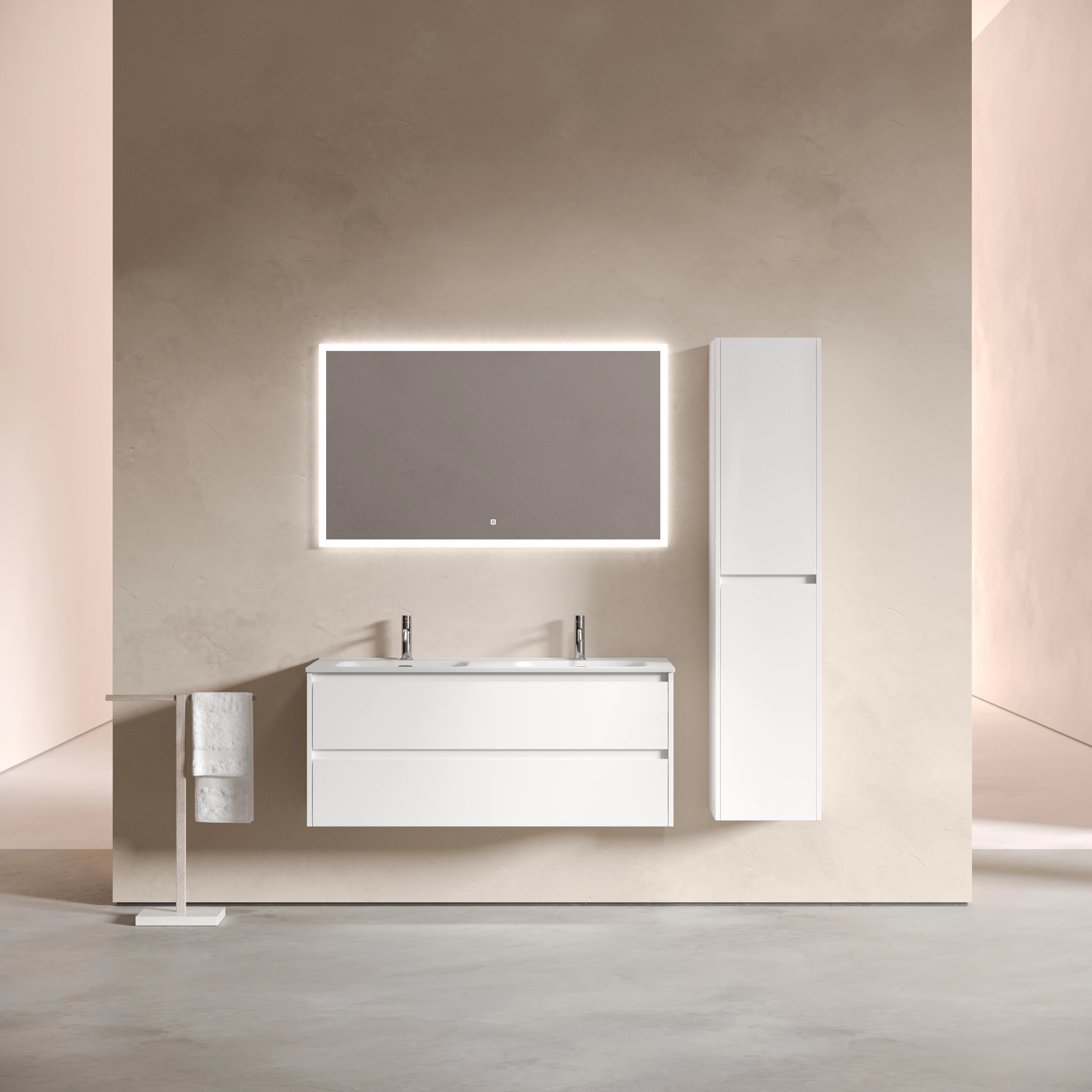 Тумба под раковину Sancos Либра (Libra) LB120-2W 120x45x50 белый глянцевый