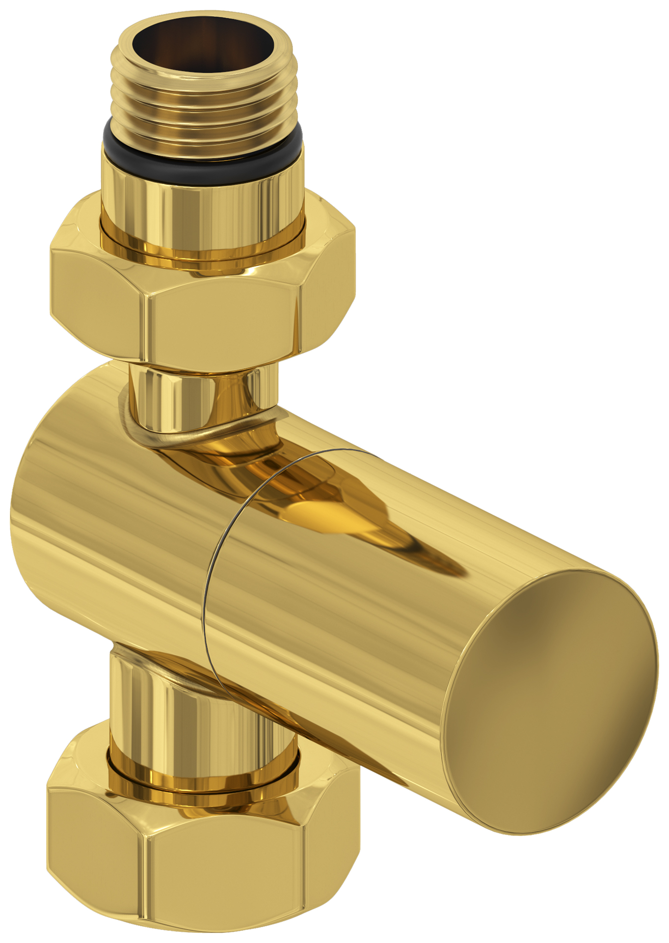 Комплектующие Сунержа DESIGN Вентиль прямой (цилиндр) G 1/2" НР х G 3/4" НГ (Золото)