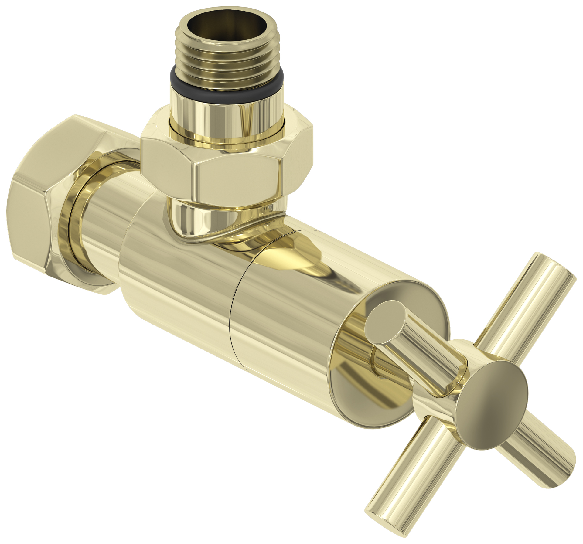 Комплектующие Сунержа DESIGN Вентиль угловой (крест) G 1/2" НР х G 3/4" НГ (Шампань)