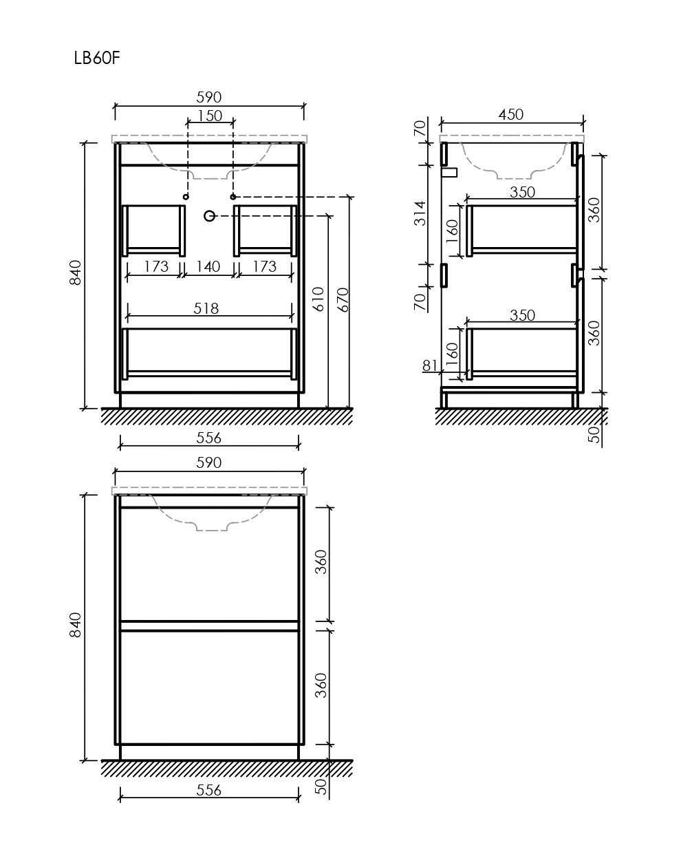 Тумба под раковину Sancos Либра напольная (Libra Floor) LB60FW 60x45x85 белый глянцевый - фото 6