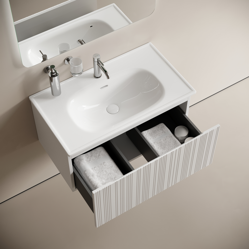 Тумба под раковину Sancos Код (Code) CD80W 80x45x40 белый матовый (bianco) - фото 5