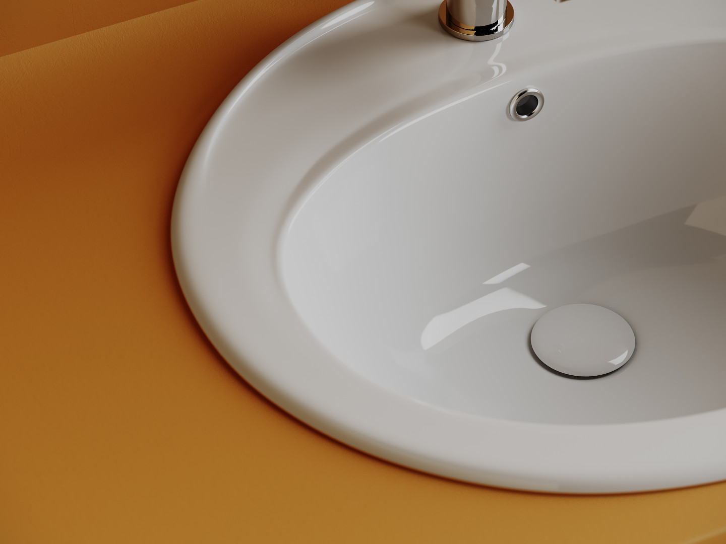Раковина встраиваемая сверху CERAMICANOVA Sun с отверстием слива - перелива овальной формы 565x495x200 мм  цвет белый  арт. CN6079 - фото 6