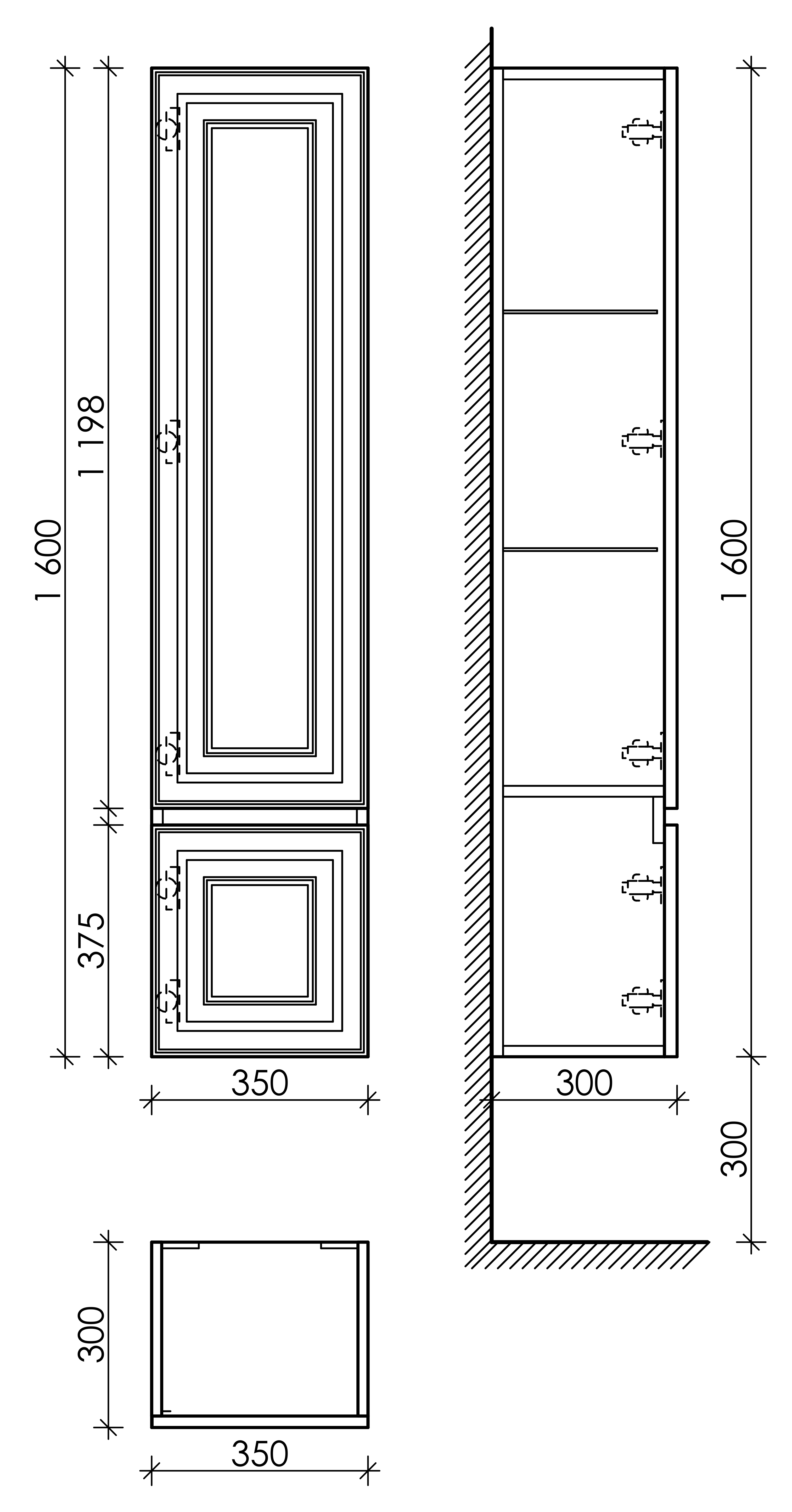 Шкаф-пенал Sancos Самая (Very) PVR35LW 35x30x160 белый матовый (bianco) - фото 6