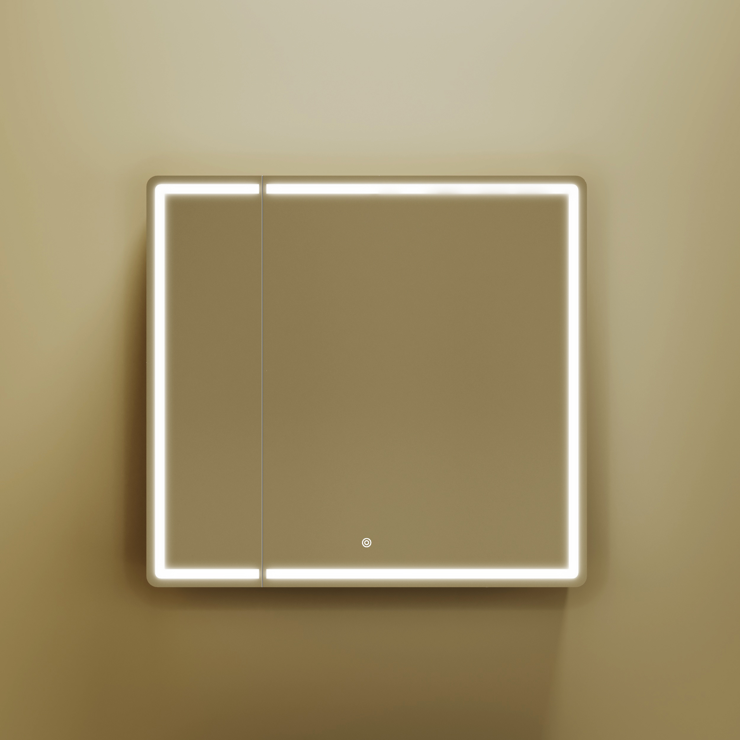 Зеркальный шкаф Sancos Блик (Mirror) MI80ECH 80x75 с подсветкой, дуб чарльстон