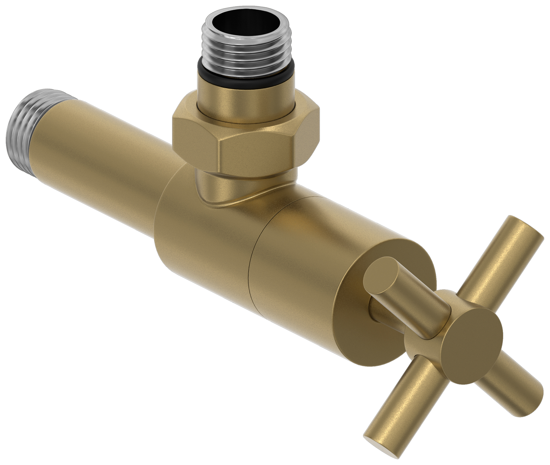 Комплектующие Сунержа DESIGN Вентиль угловой (крест) G 1/2" НР х G 1/2" НР (Золотой шёлк)
