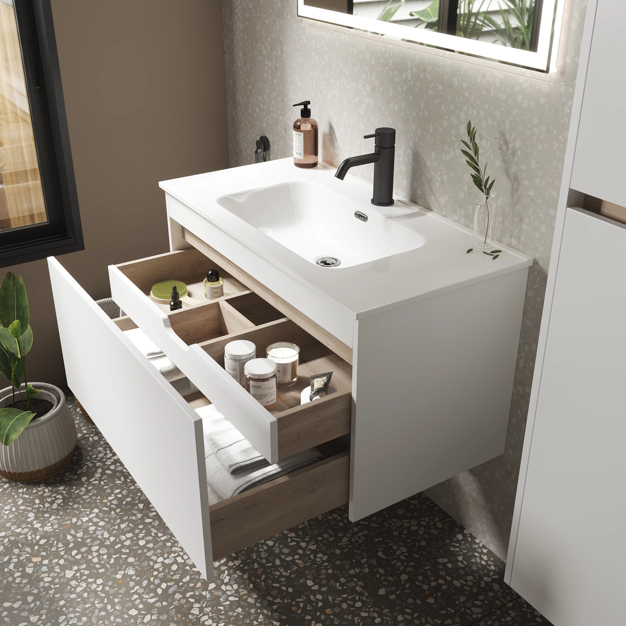 Тумба под раковину Sancos Ум (Smart) SM120-1W 120x45x50 белый глянцевый - фото 5