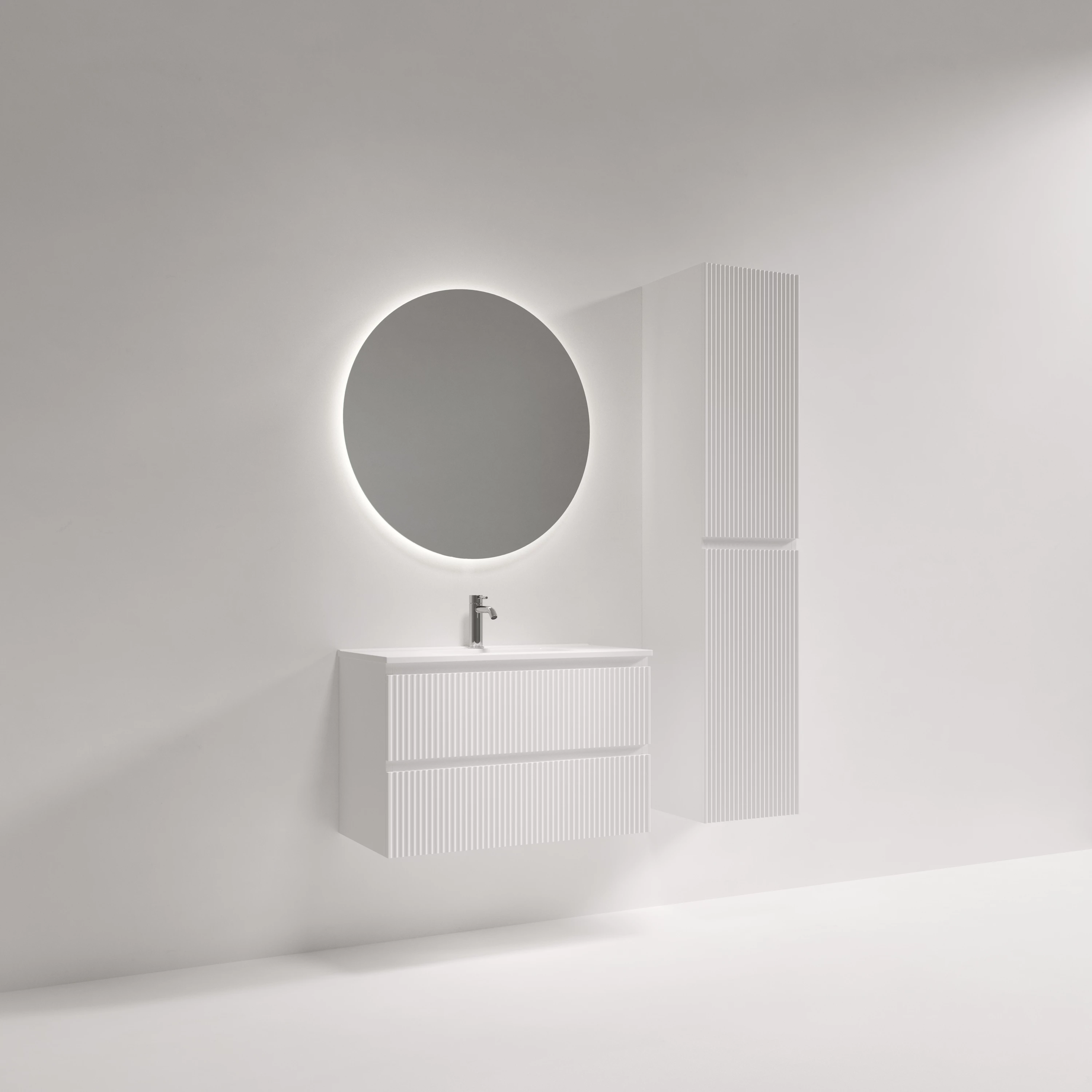 Тумба под раковину Sancos Сноб Р 390 (Snob R 390) SNR80/39W 80x40x50 белый матовый (bianco)