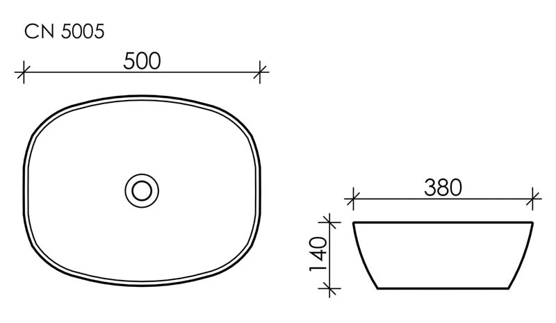 Умывальник чаша накладная овальная Element 500x380x140мм - фото 7