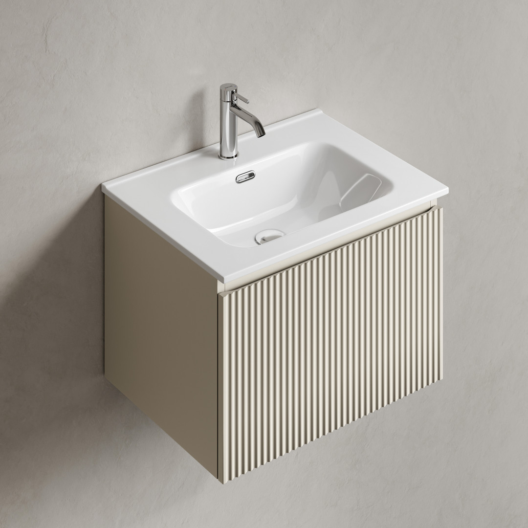 Тумба под раковину Sancos Сноб Р 1.0 (Snob R 1.0) SNR1.060CE 60x45x40 бежевый матовый (beige soft) - фото 6
